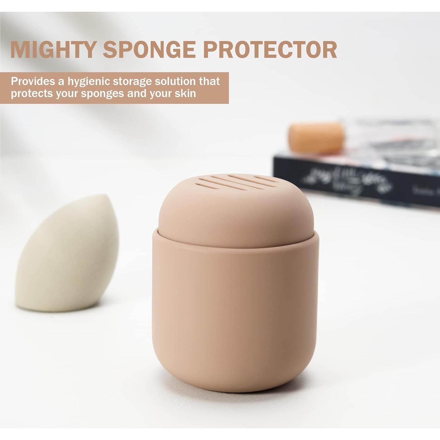 Soporte para Esponjas de Maquillaje BEZOX Caqui - Estuche de Silicona