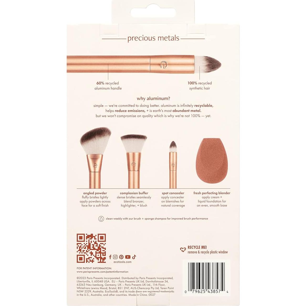 Set de Brochas de Maquillaje EcoTools - Mezcla y Esculpido 4 Piezas