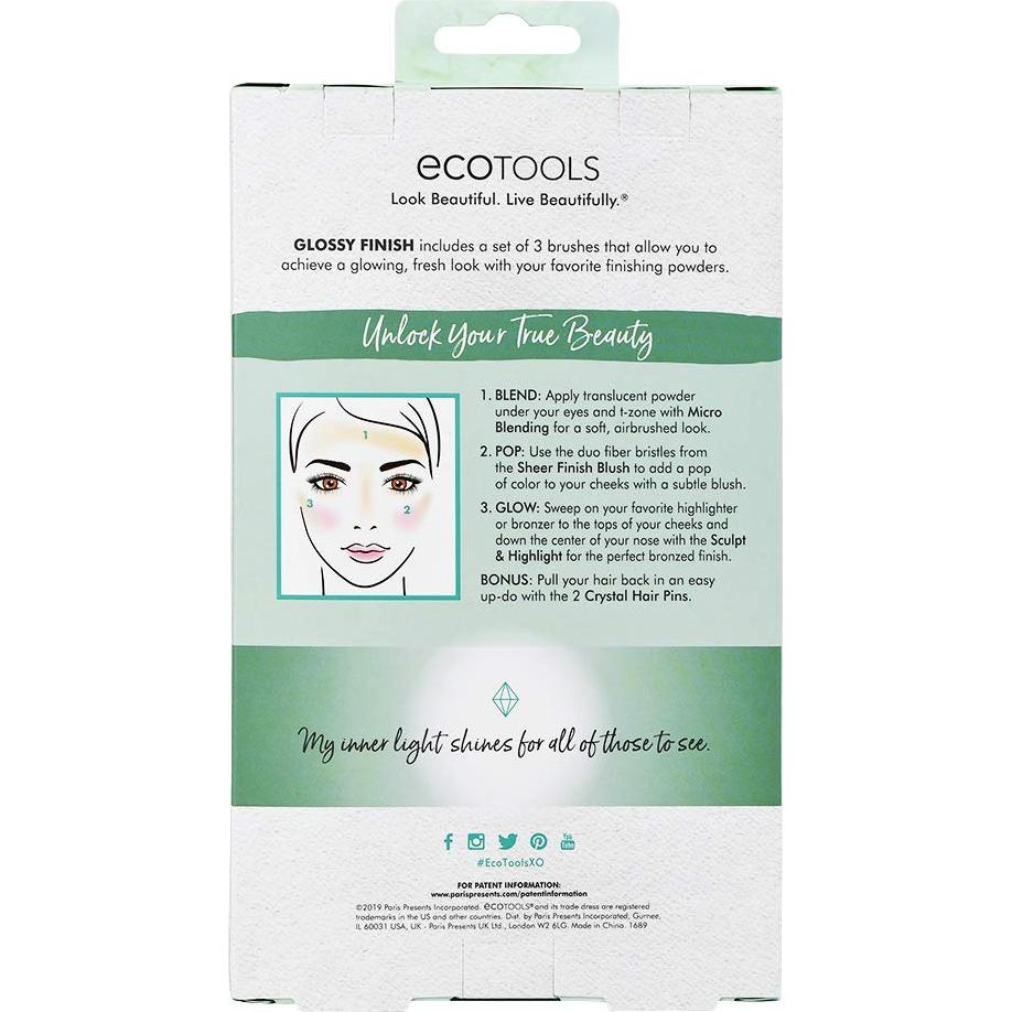 Set de Brochas de Maquillaje Ecotools 5 Piezas con Horquillas