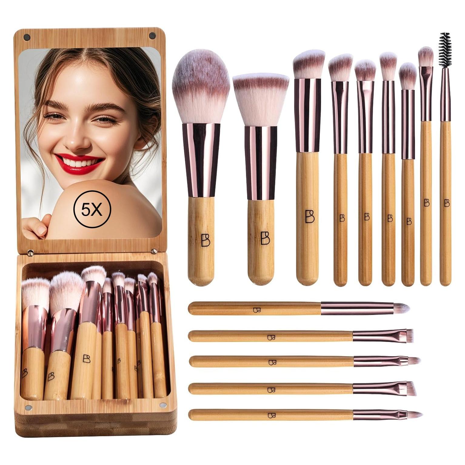 Conjunto de Brochas de Maquillaje de Viaje BS-MALL 14 Piezas