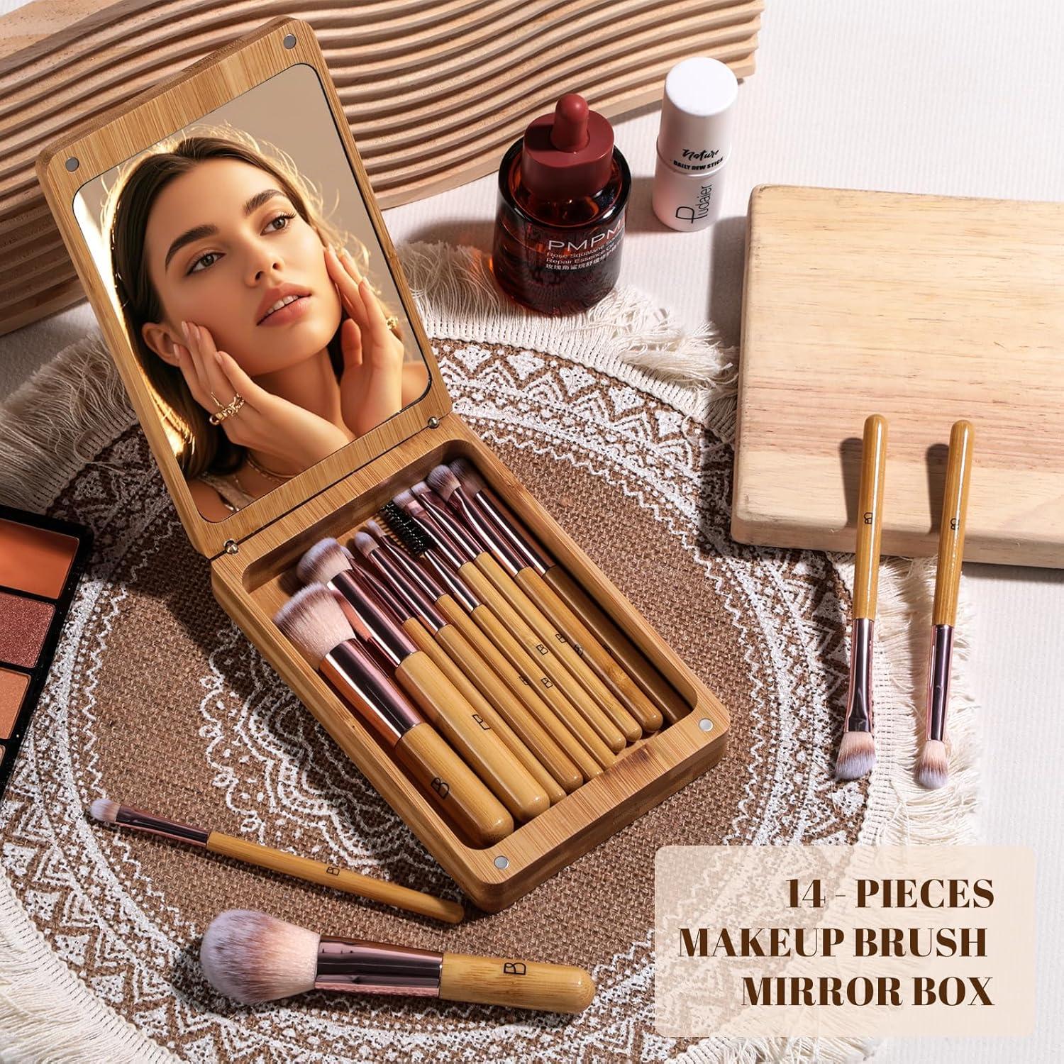 Conjunto de Brochas de Maquillaje de Viaje BS-MALL 14 Piezas