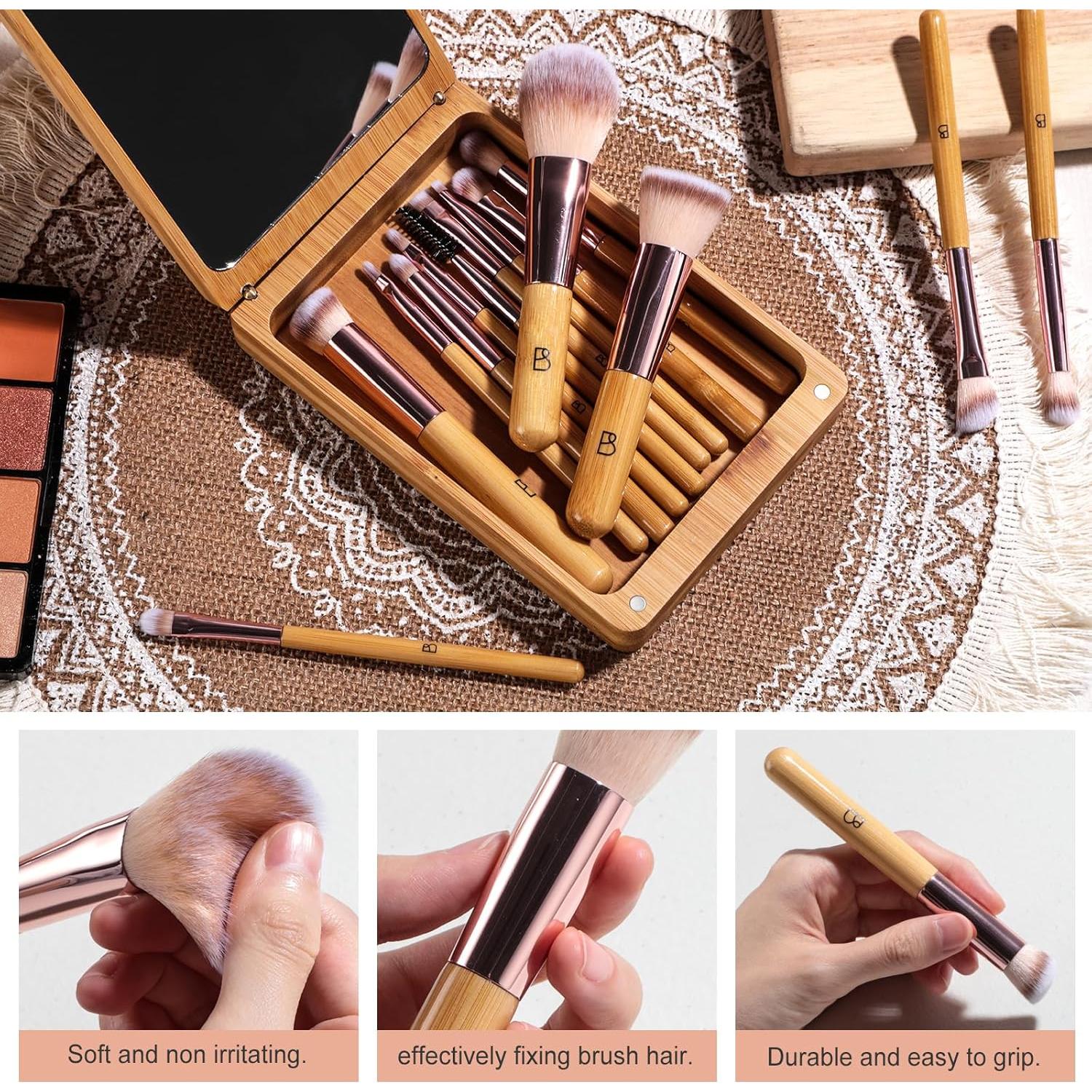 Conjunto de Brochas de Maquillaje de Viaje BS-MALL 14 Piezas