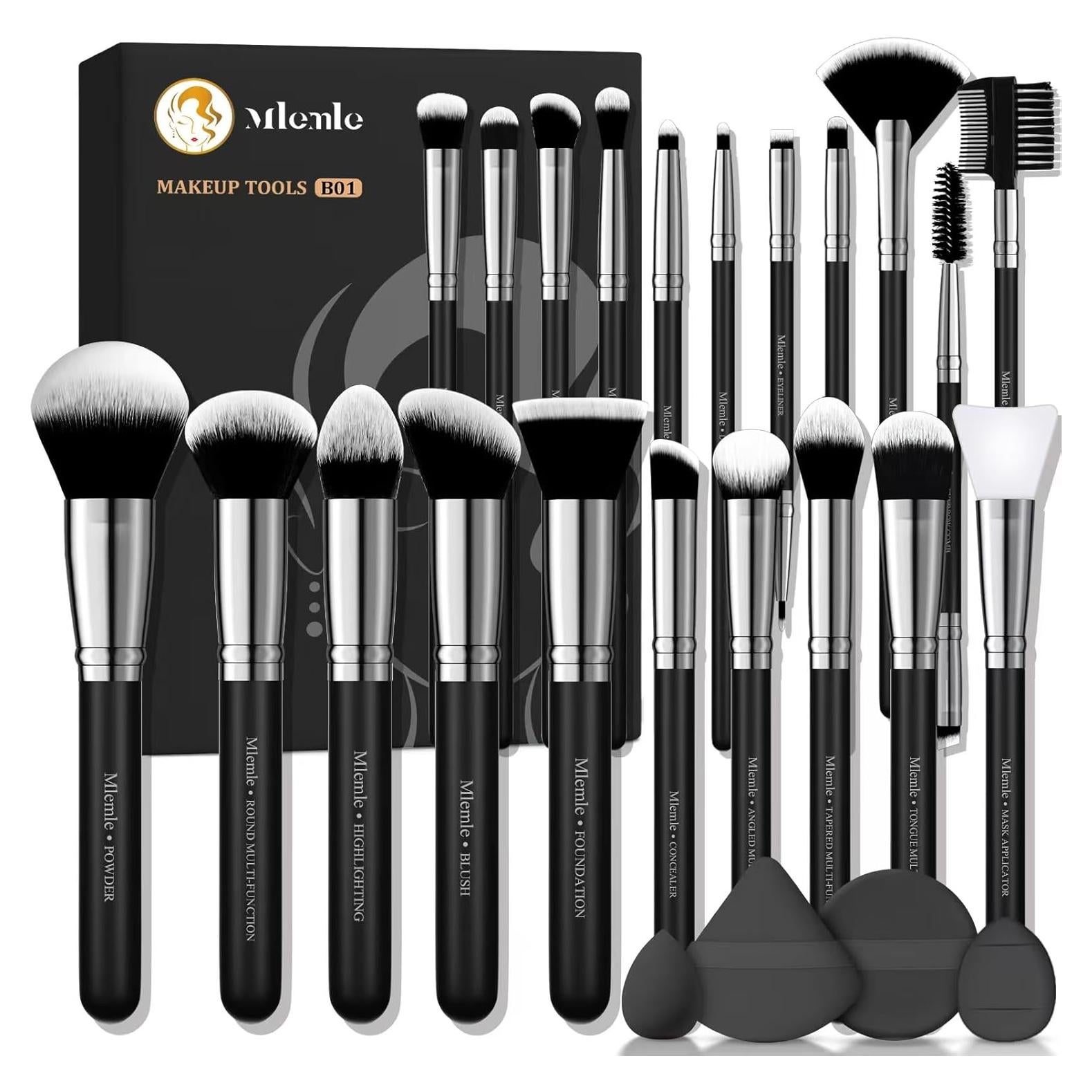 Juego de Brochas de Maquillaje Profesional Mlemle 25 Piezas