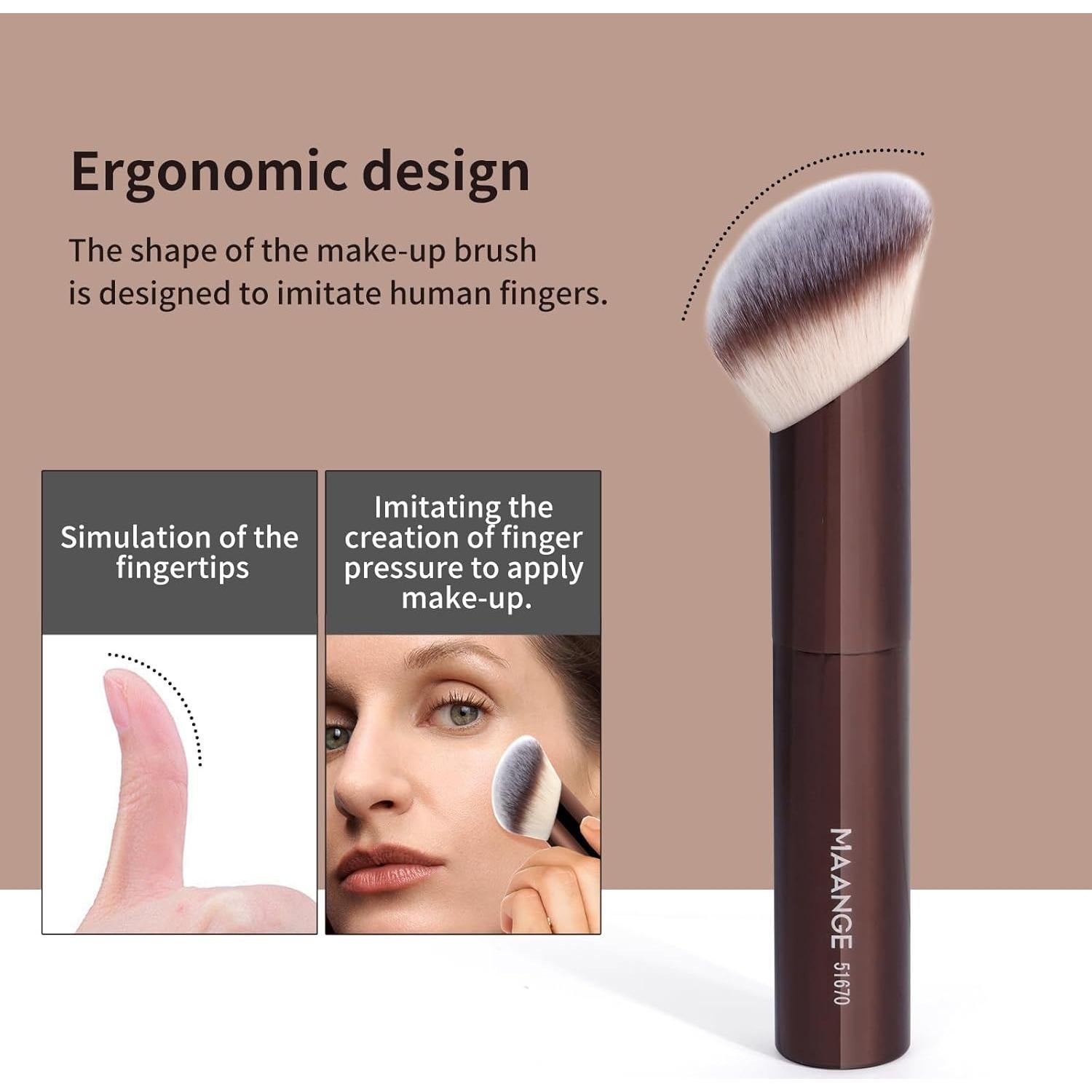 Conjunto de Brochas de Maquillaje MAANGE 20 Piezas Café