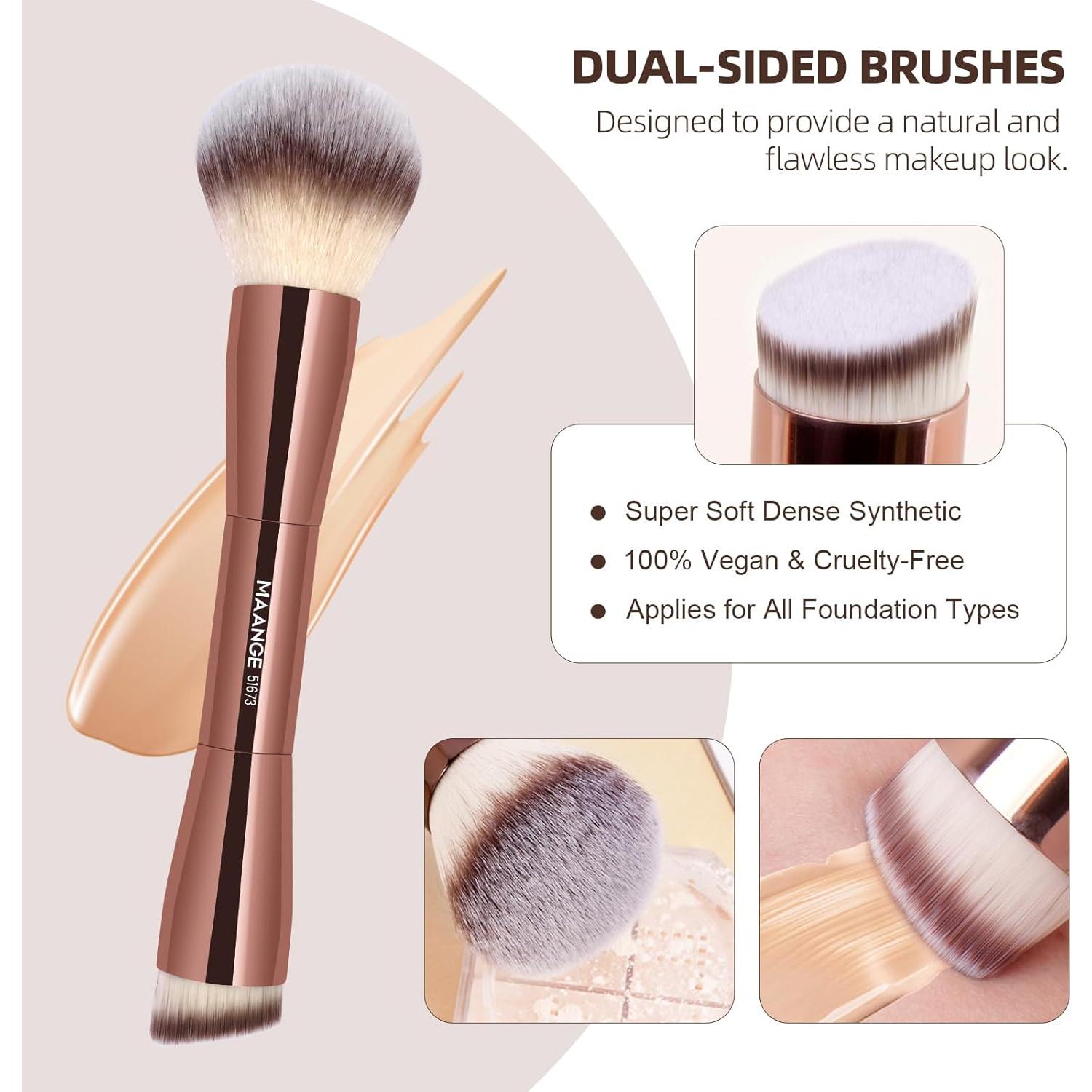 Conjunto de Brochas de Maquillaje MAANGE 20 Piezas Café