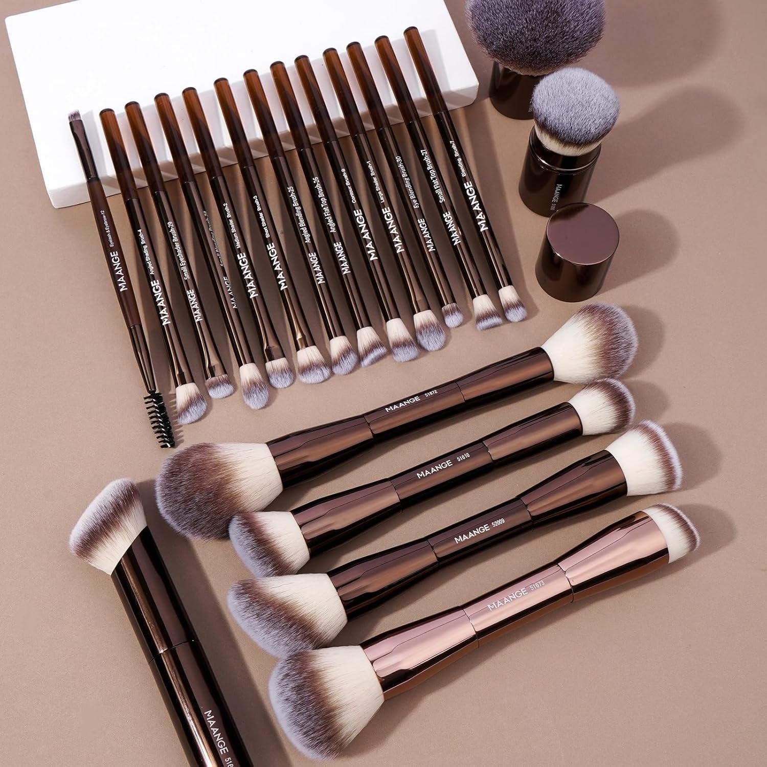 Conjunto de Brochas de Maquillaje MAANGE 20 Piezas Café
