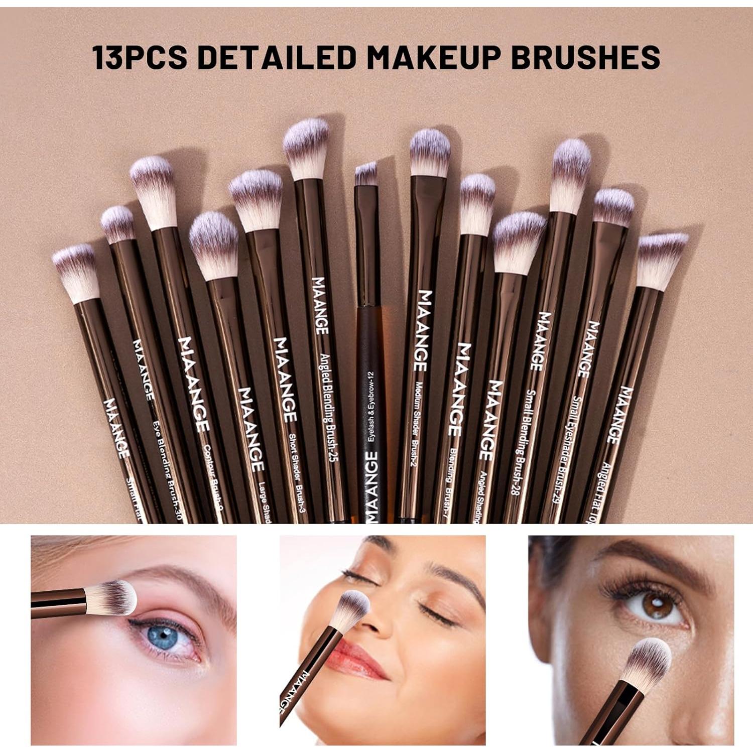 Conjunto de Brochas de Maquillaje MAANGE 20 Piezas Café