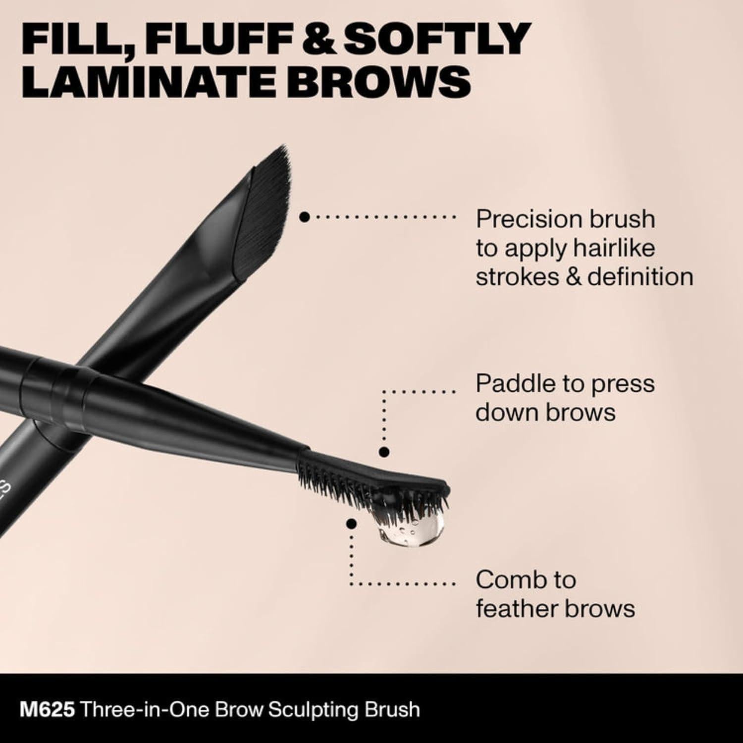 Brocha Esculpidora de Cejas Morphe M625 - 3 en 1 Angulada