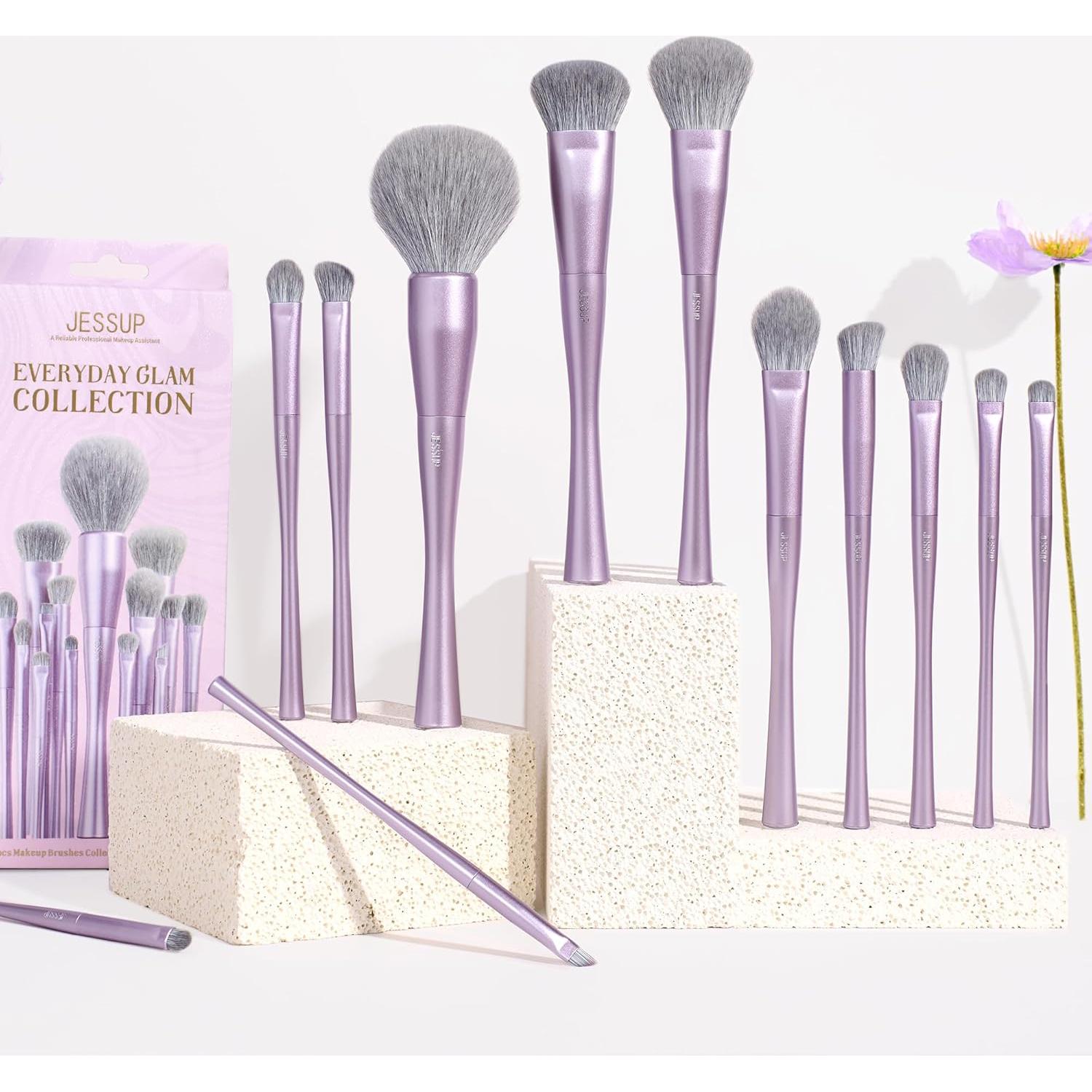 Juego de Brochas de Maquillaje Jessup T512 14 Piezas Veganas