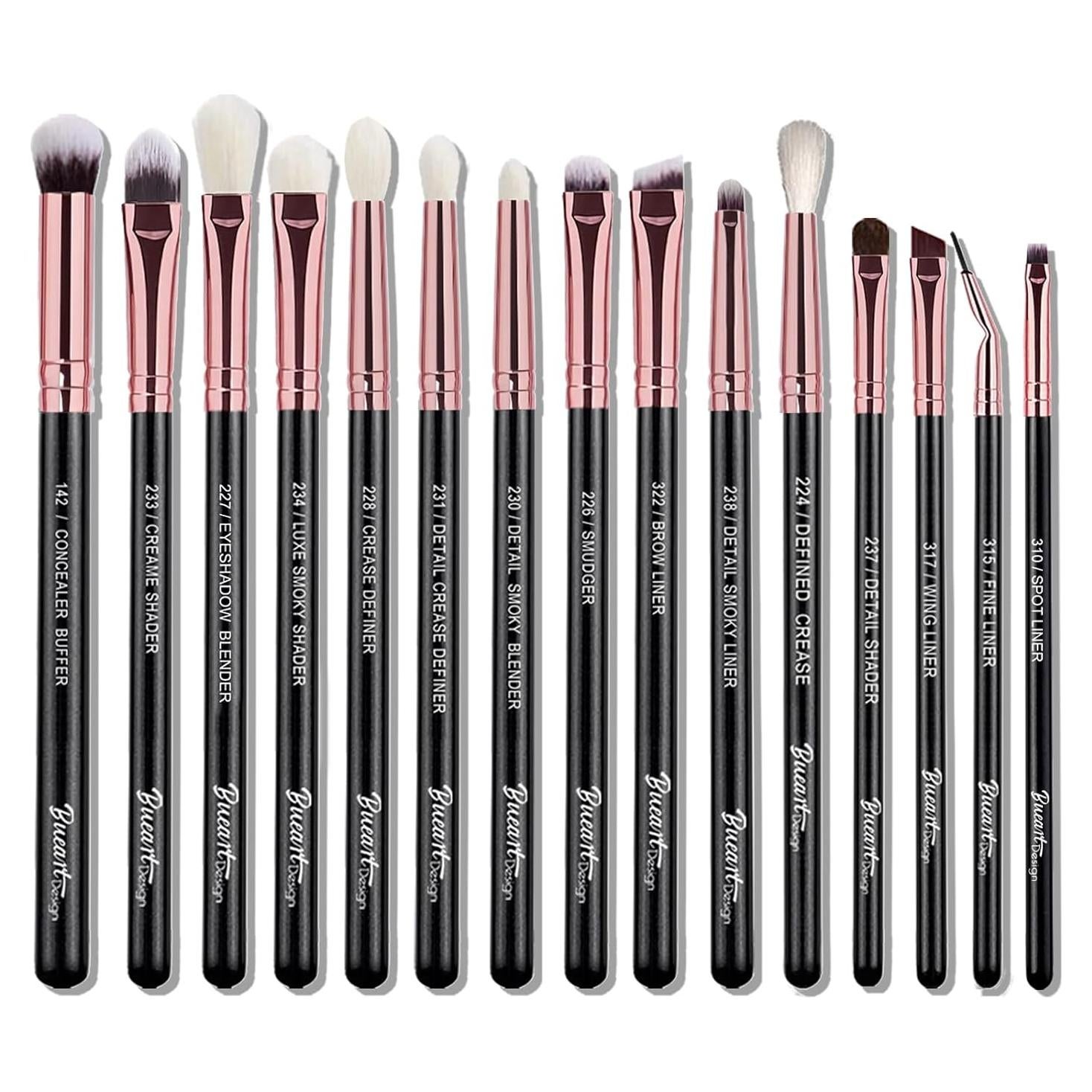 Conjunto de 15 Brochas de Maquillaje para Ojos Bueart Design