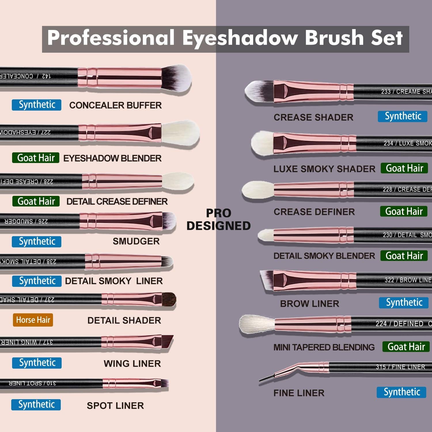 Conjunto de 15 Brochas de Maquillaje para Ojos Bueart Design