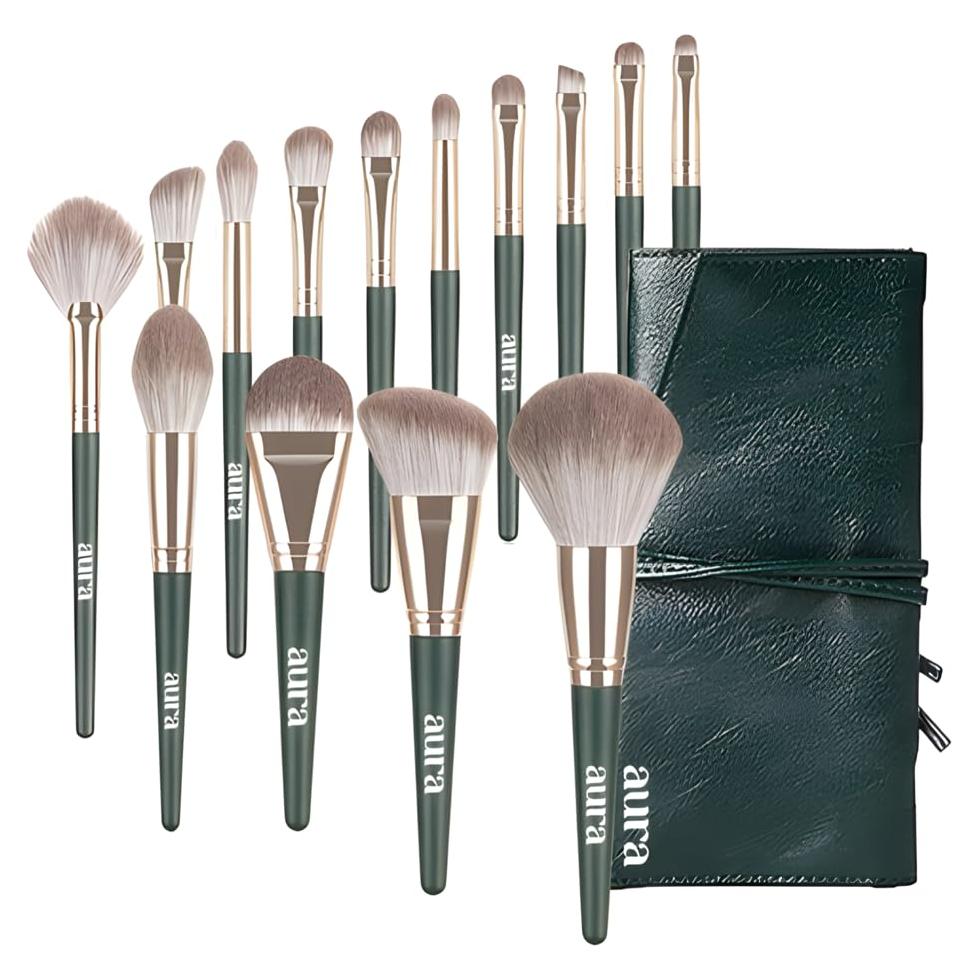 Set de 14 Brochas de Maquillaje Profesional Aura - Calidad Premium