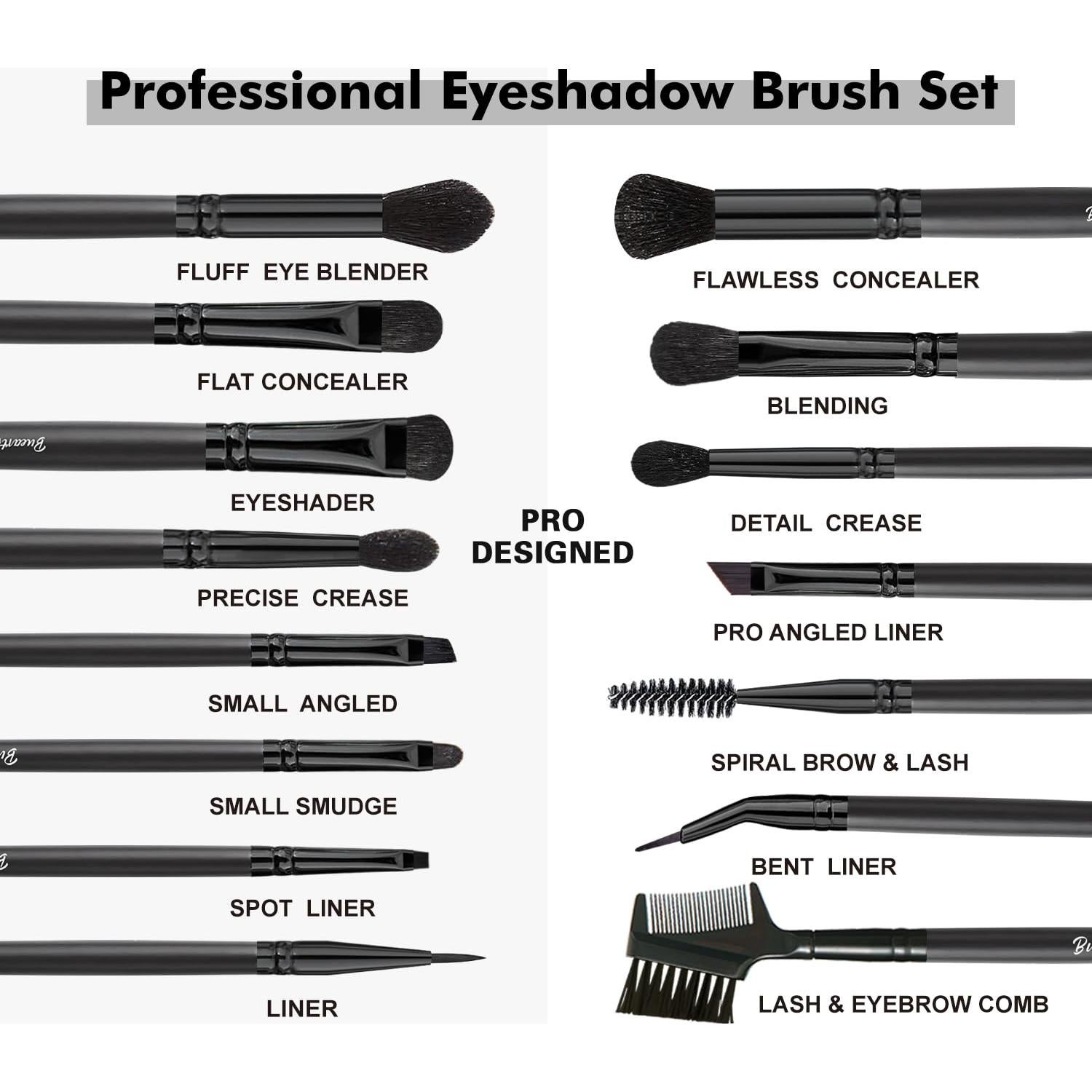 Conjunto de Brochas para Ojos Bueart Design 15 Piezas Veganas