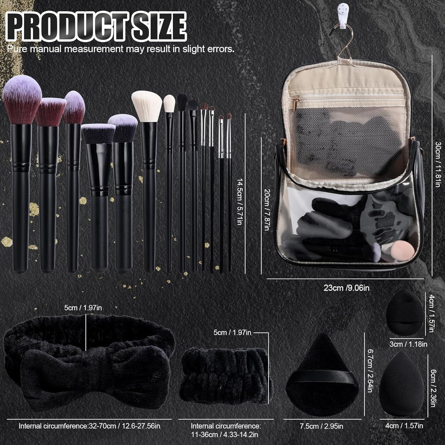 Conjunto de Brochas de Maquillaje BS-MALL 26 Piezas con Bolsa Negra