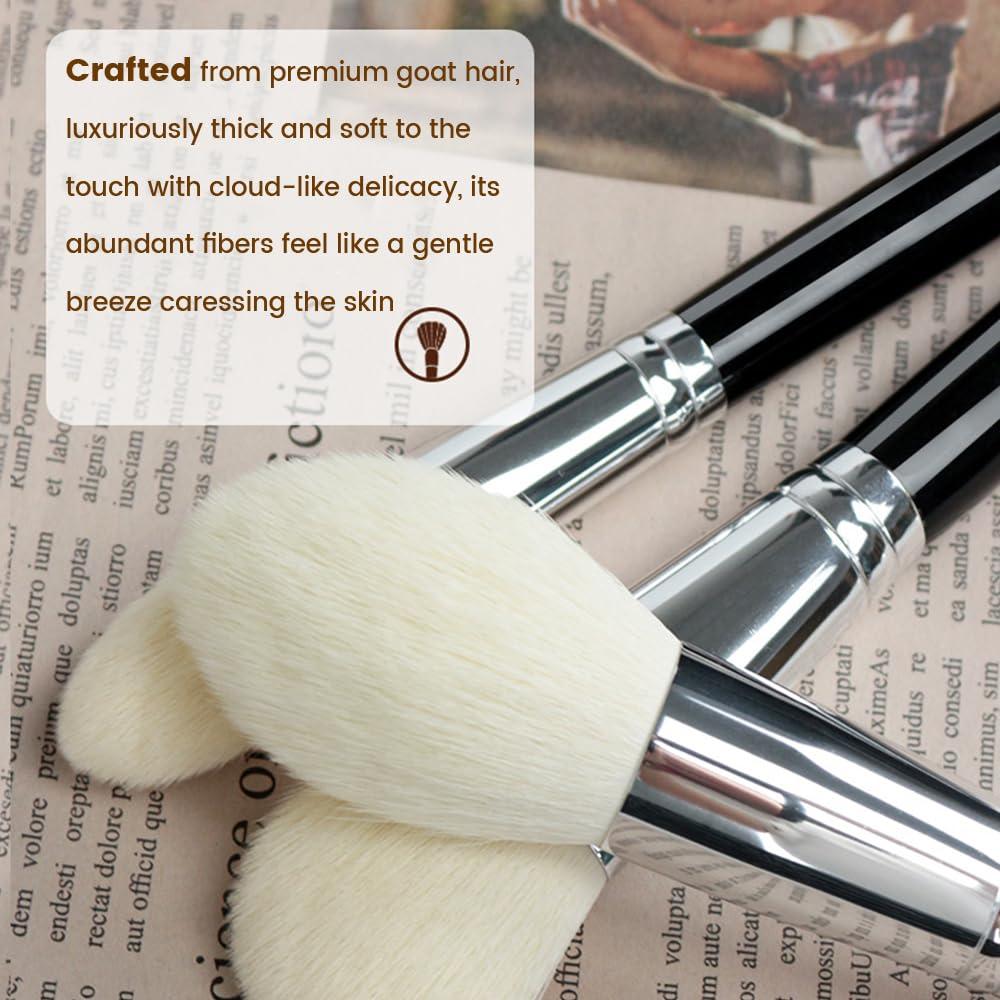 Juego de brochas de maquillaje EVRCHGIEA 15 piezas pelo de cabra