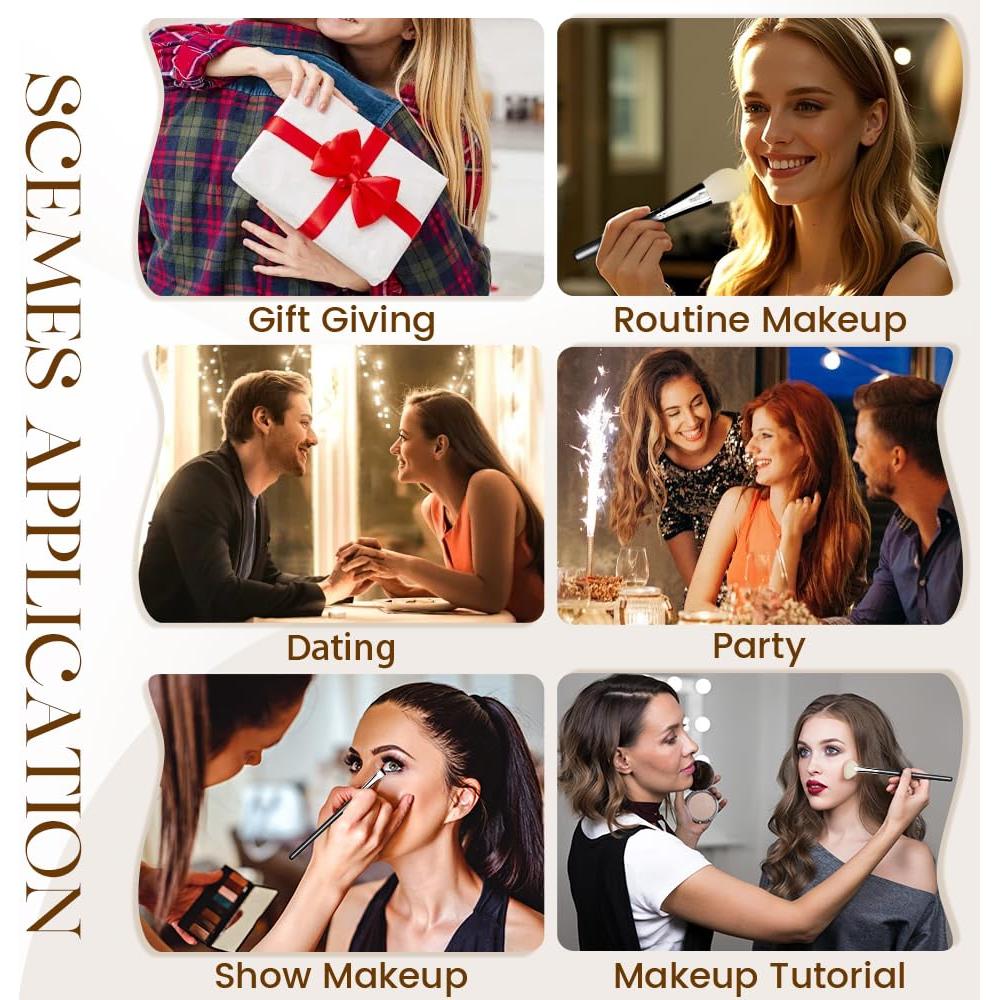 Juego de brochas de maquillaje EVRCHGIEA 15 piezas pelo de cabra