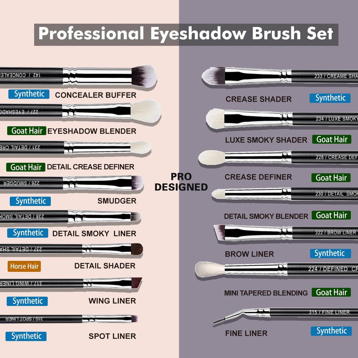 Conjunto de 15 Pinceles de Maquillaje Bueart Design Pelo Natural