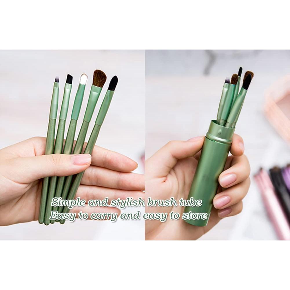 Juego de Brochas de Maquillaje de Ojos AKOAK 5 Piezas Verde