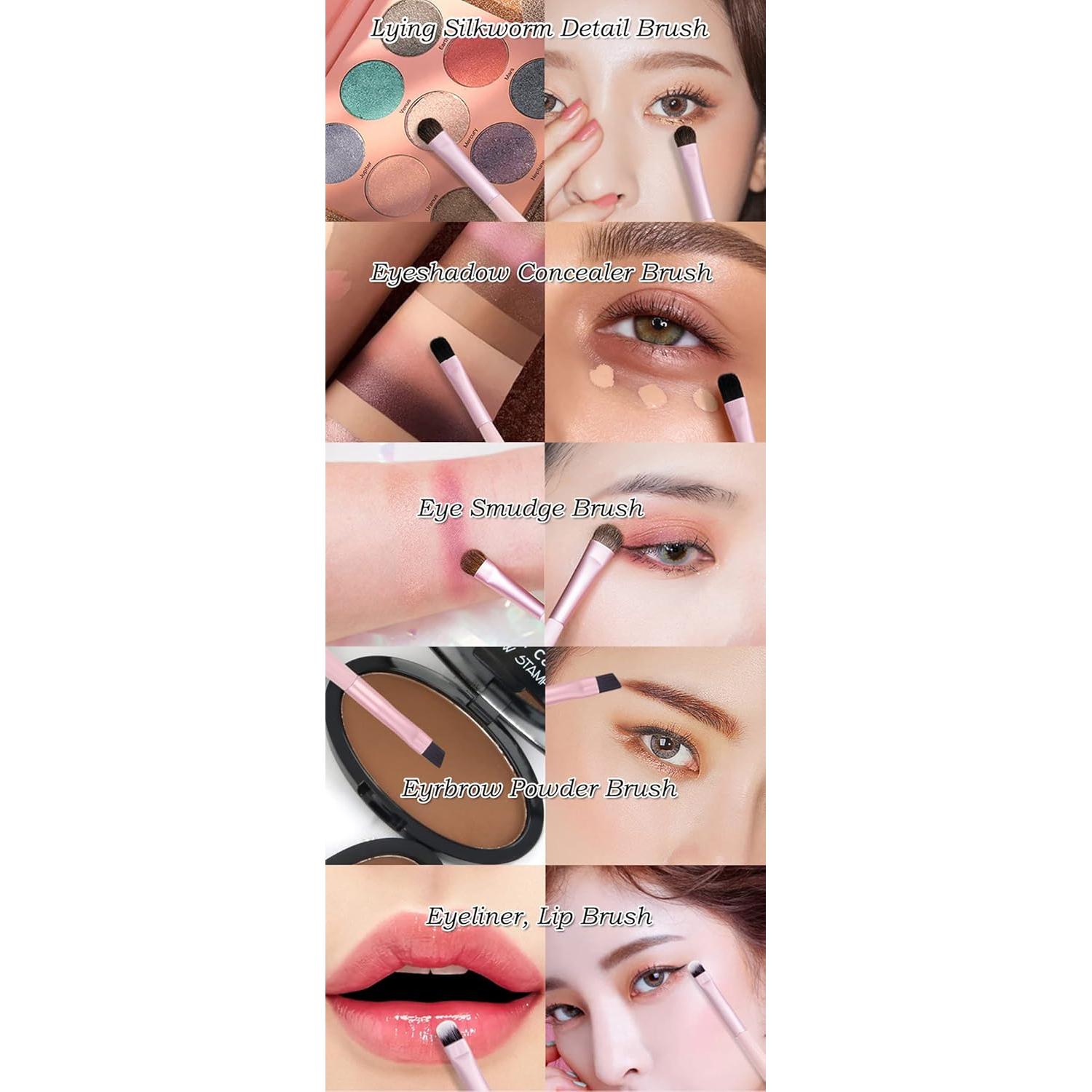 Juego de Brochas de Maquillaje de Ojos AKOAK 5 Piezas Verde