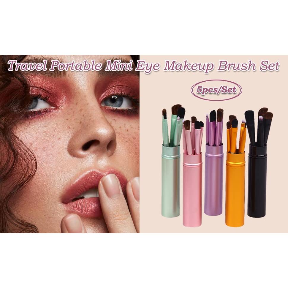 Juego de Brochas de Maquillaje de Ojos AKOAK 5 Piezas Verde