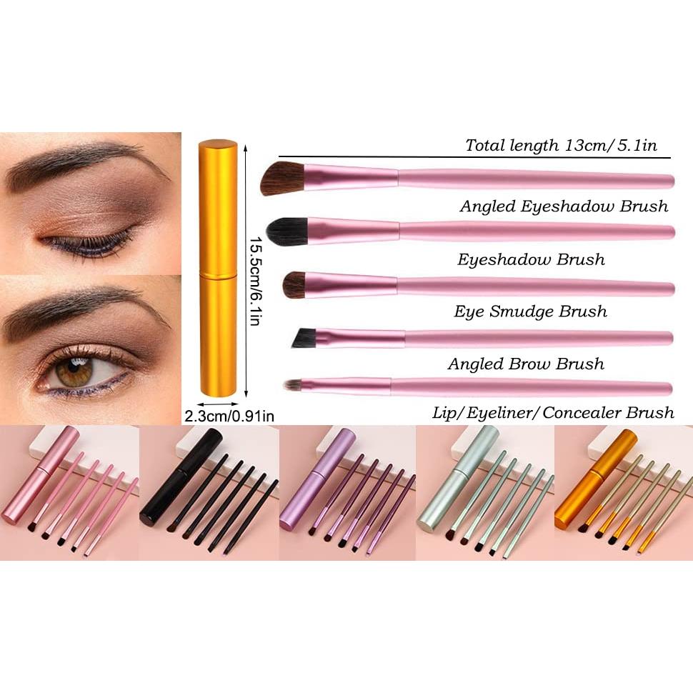 Juego de Brochas de Maquillaje de Ojos AKOAK 5 Piezas Verde