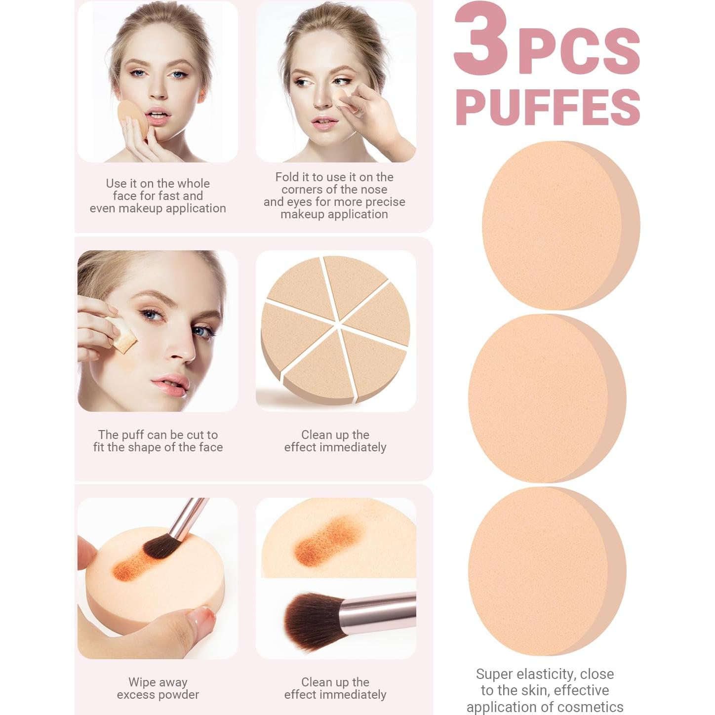 Juego de 8 Brochas de Maquillaje Premium Rosa con Estuche