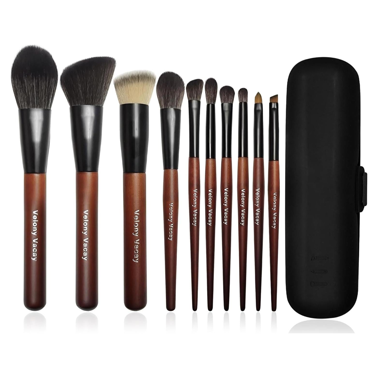 Juego de 10 Brochas de Maquillaje Profesional Velony Vacay