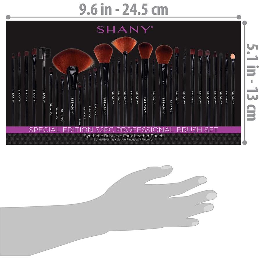 Conjunto de Brochas de Maquillaje SHANY 32 Piezas Sintéticas
