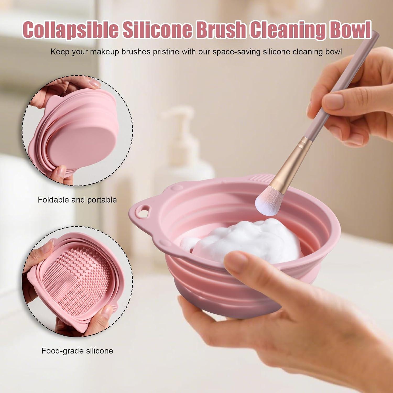 Conjunto de Brochas de Maquillaje BS-MALL 34 Pcs con Estuche Rosa