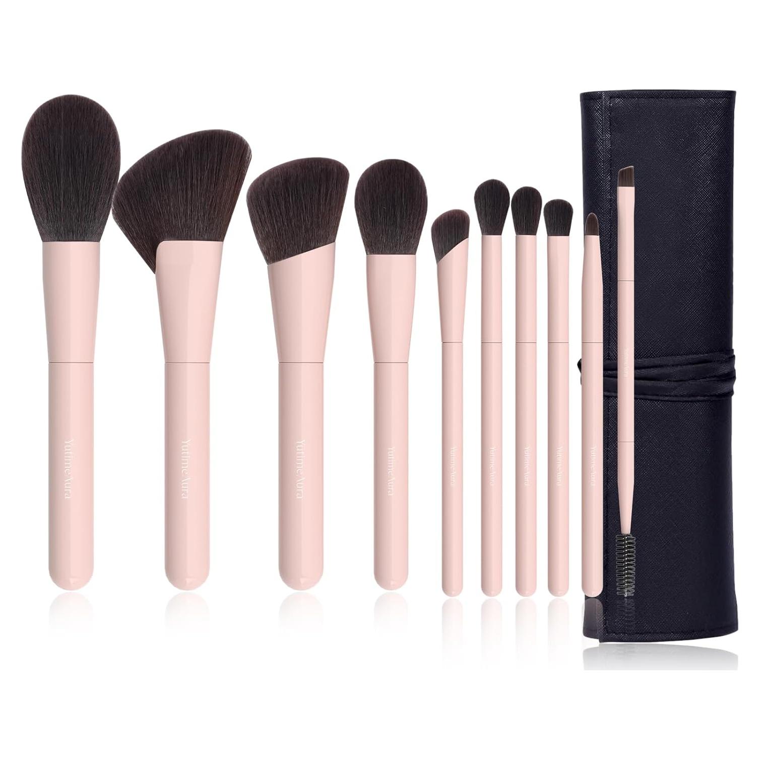 Juego de Brochas de Maquillaje 10 Piezas YutimeAura Profesional