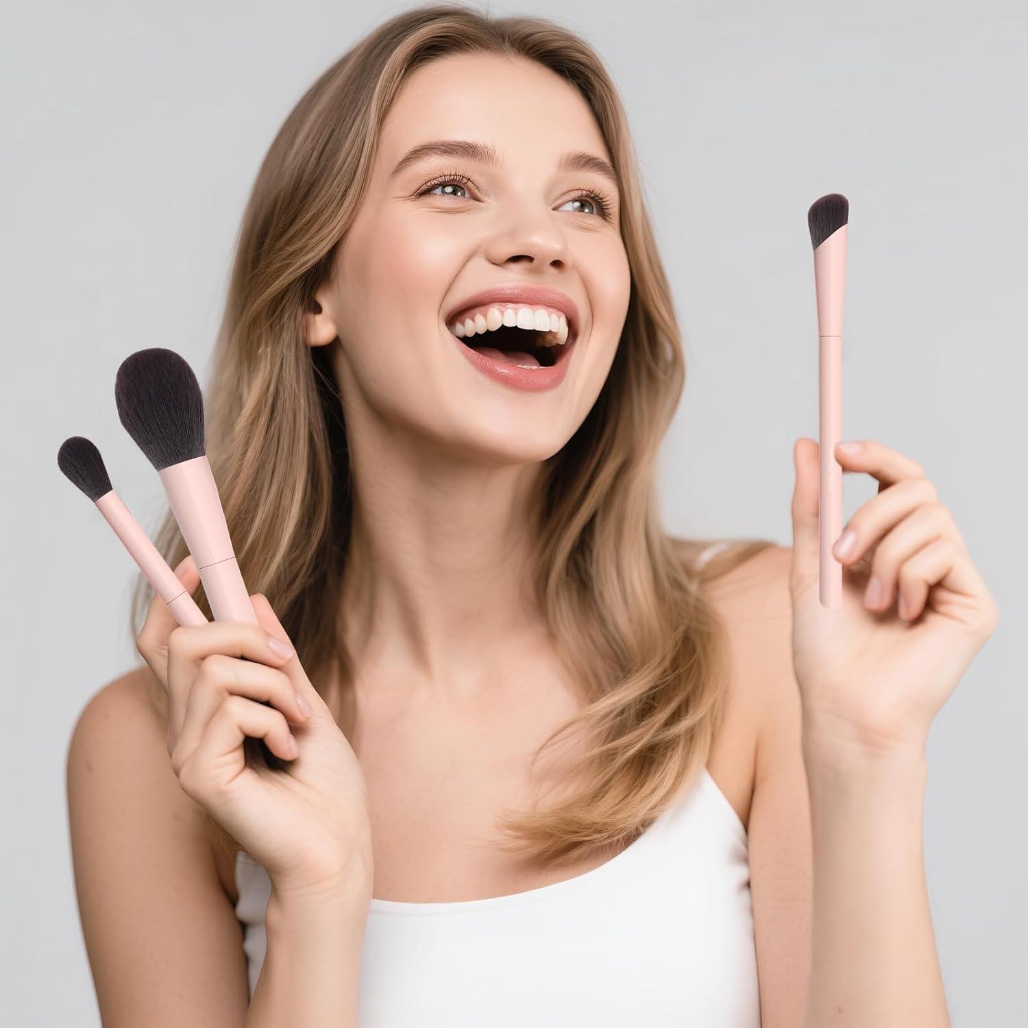 Juego de Brochas de Maquillaje 10 Piezas YutimeAura Profesional