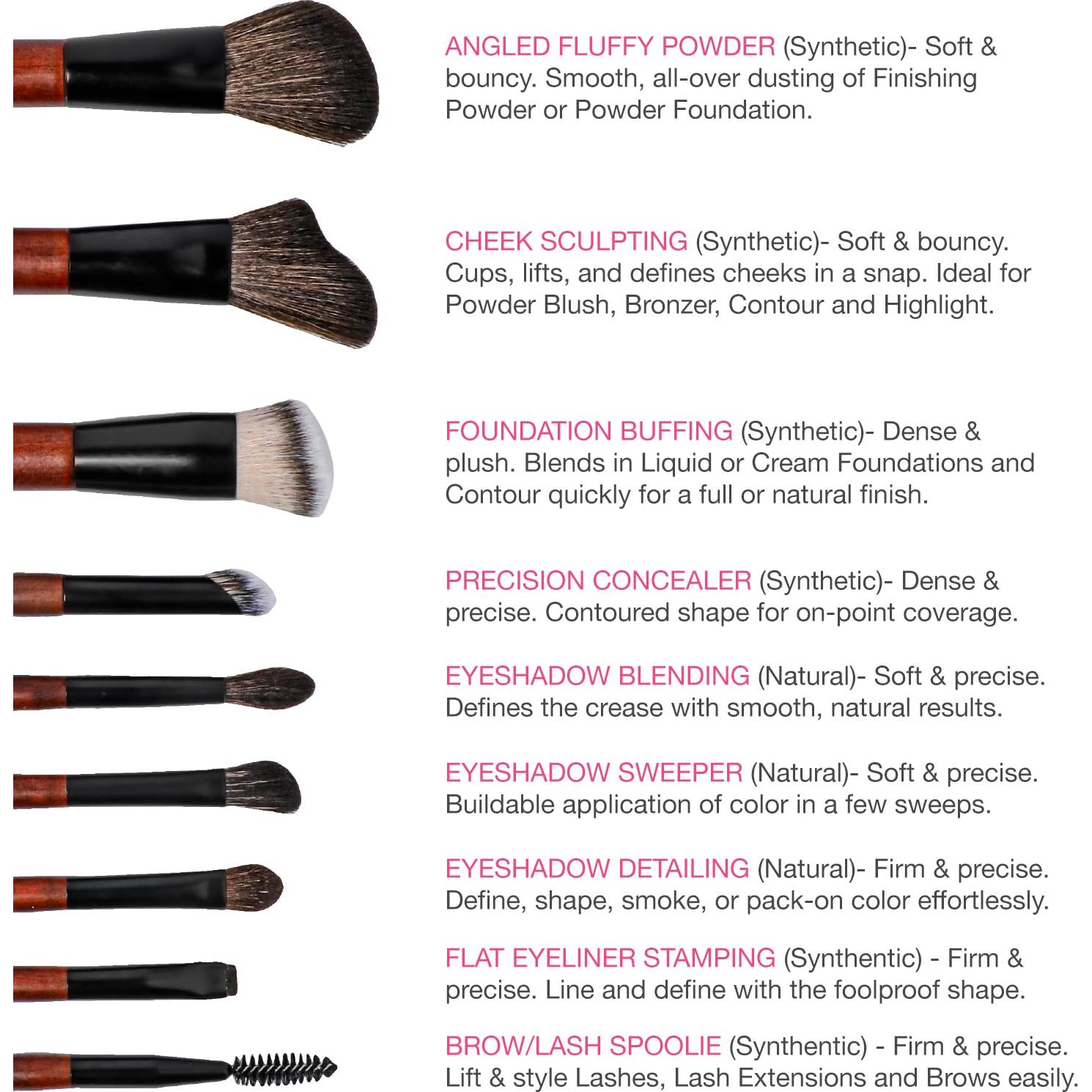 Juego de Brochas de Maquillaje Mini Cosme Life - 9 Piezas