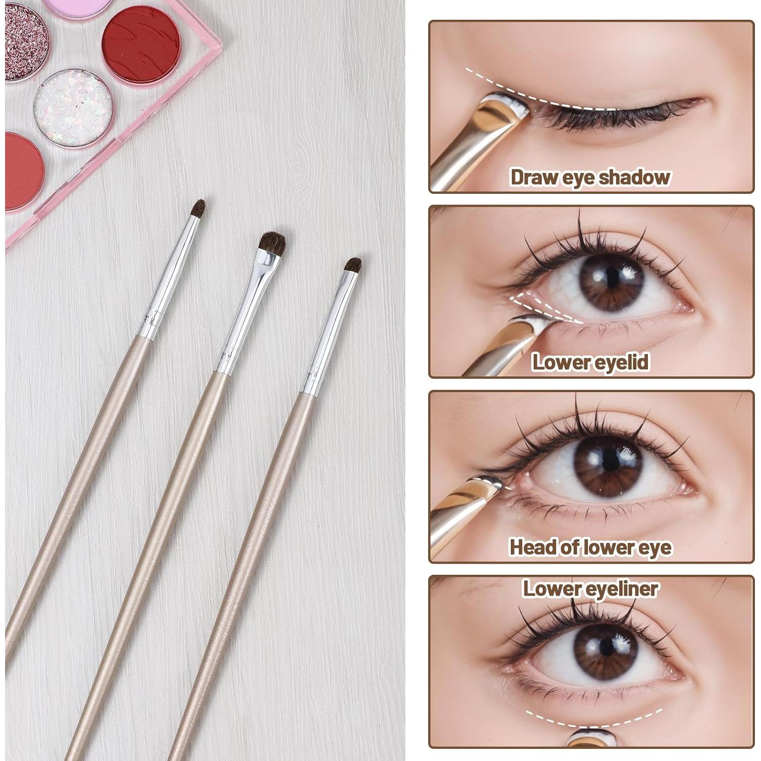 Set de 3 Brochas Planas para Delineador Bremorou Oro Claro