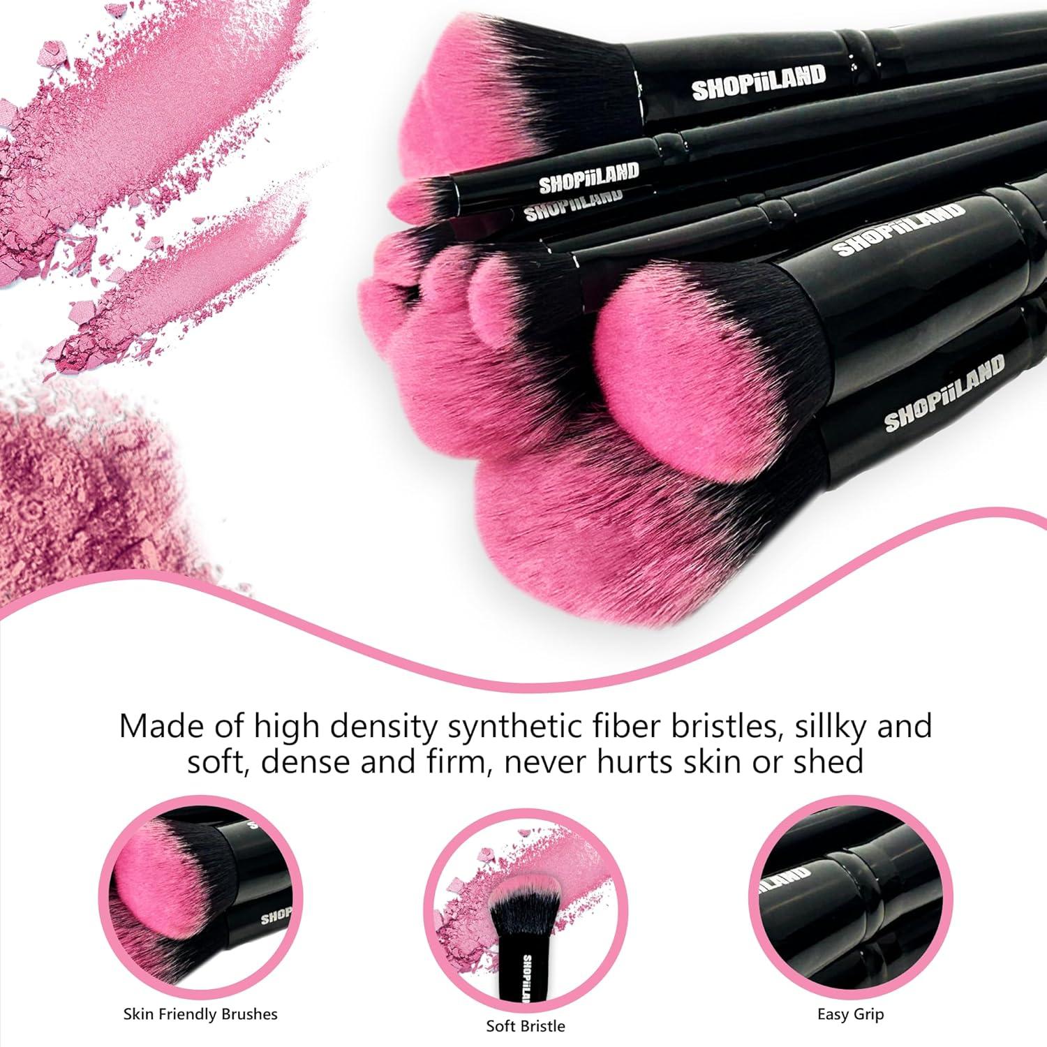 Juego de Pinceles de Maquillaje Vegano SHOPiiLAND 18 Piezas