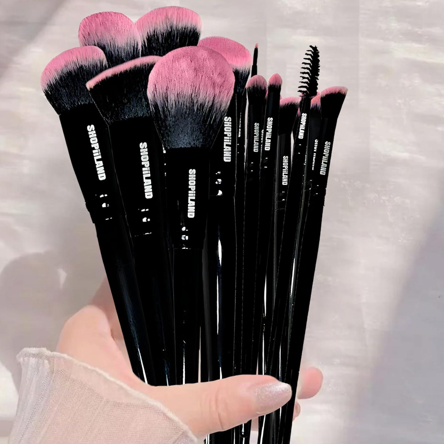 Juego de Pinceles de Maquillaje Vegano SHOPiiLAND 18 Piezas