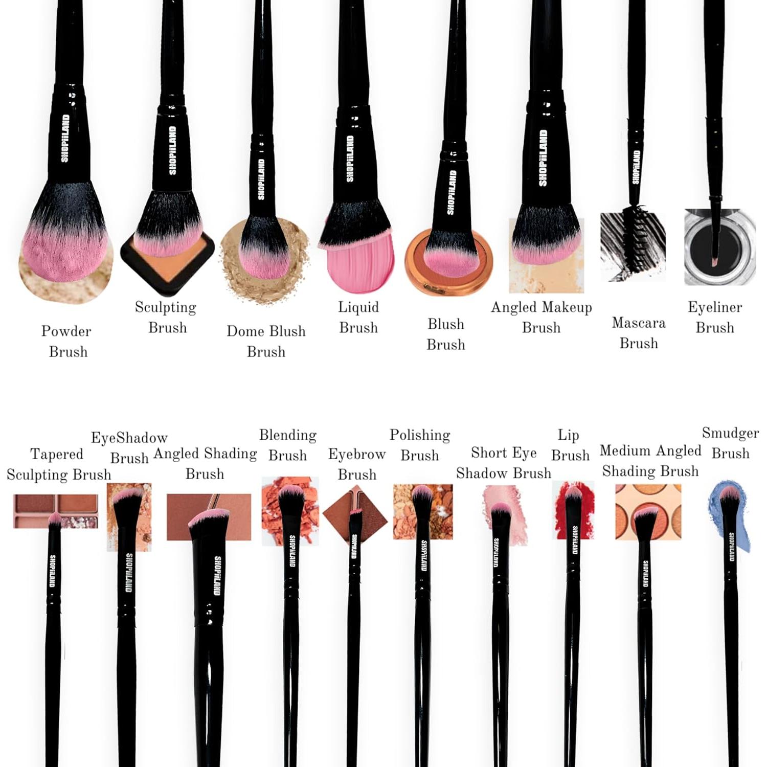 Juego de Pinceles de Maquillaje Vegano SHOPiiLAND 18 Piezas