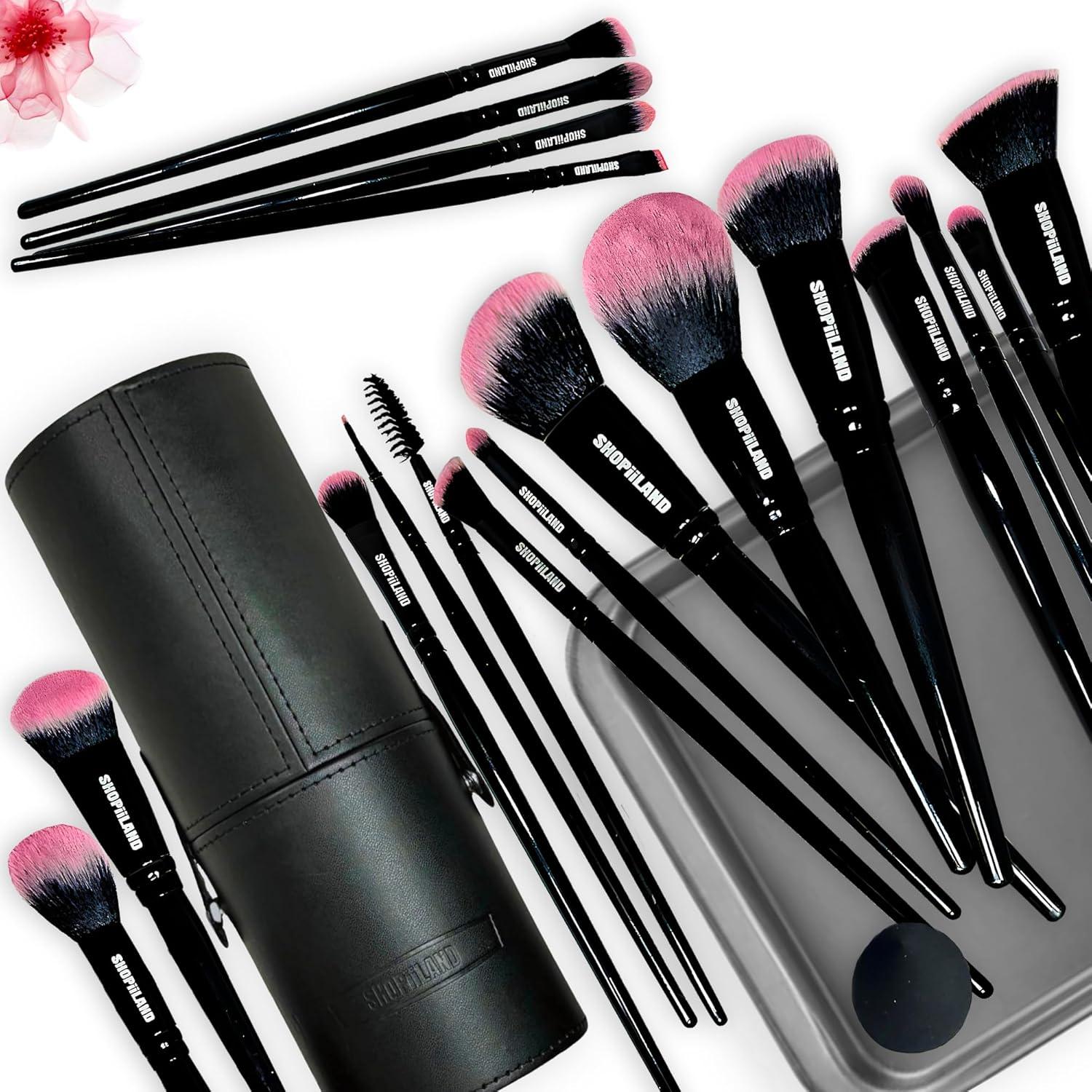 Juego de Pinceles de Maquillaje Vegano SHOPiiLAND 18 Piezas