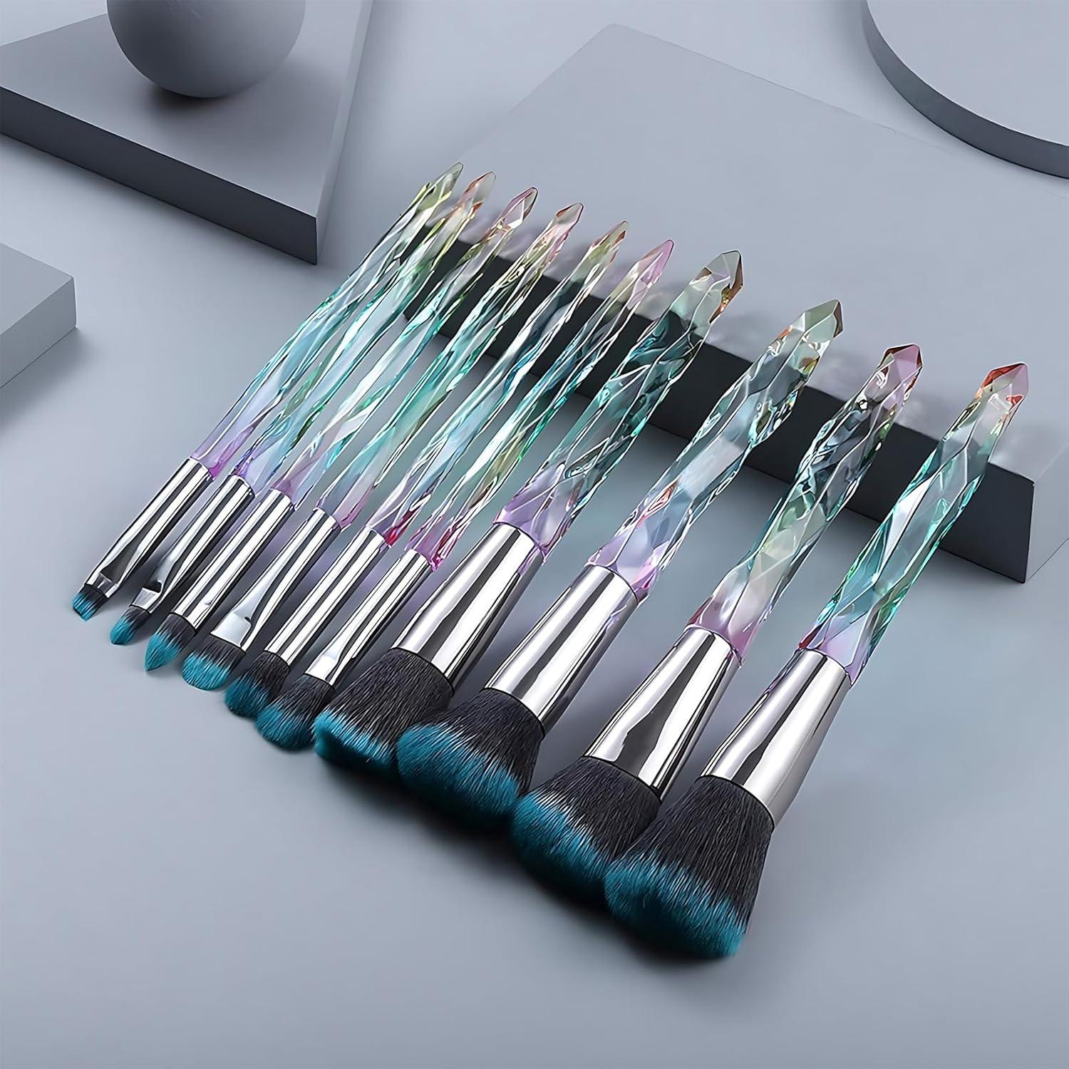 Set de Pinceles de Maquillaje Kingtree 10PCS Cristal Premium