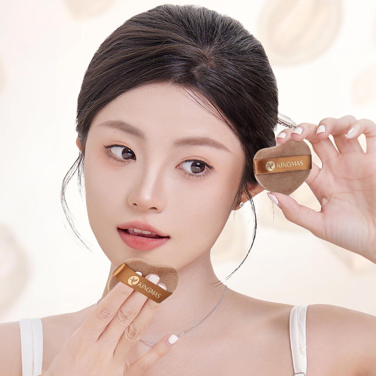 Juego de Brochas de Maquillaje KINGMAS 6 Piezas con Puff