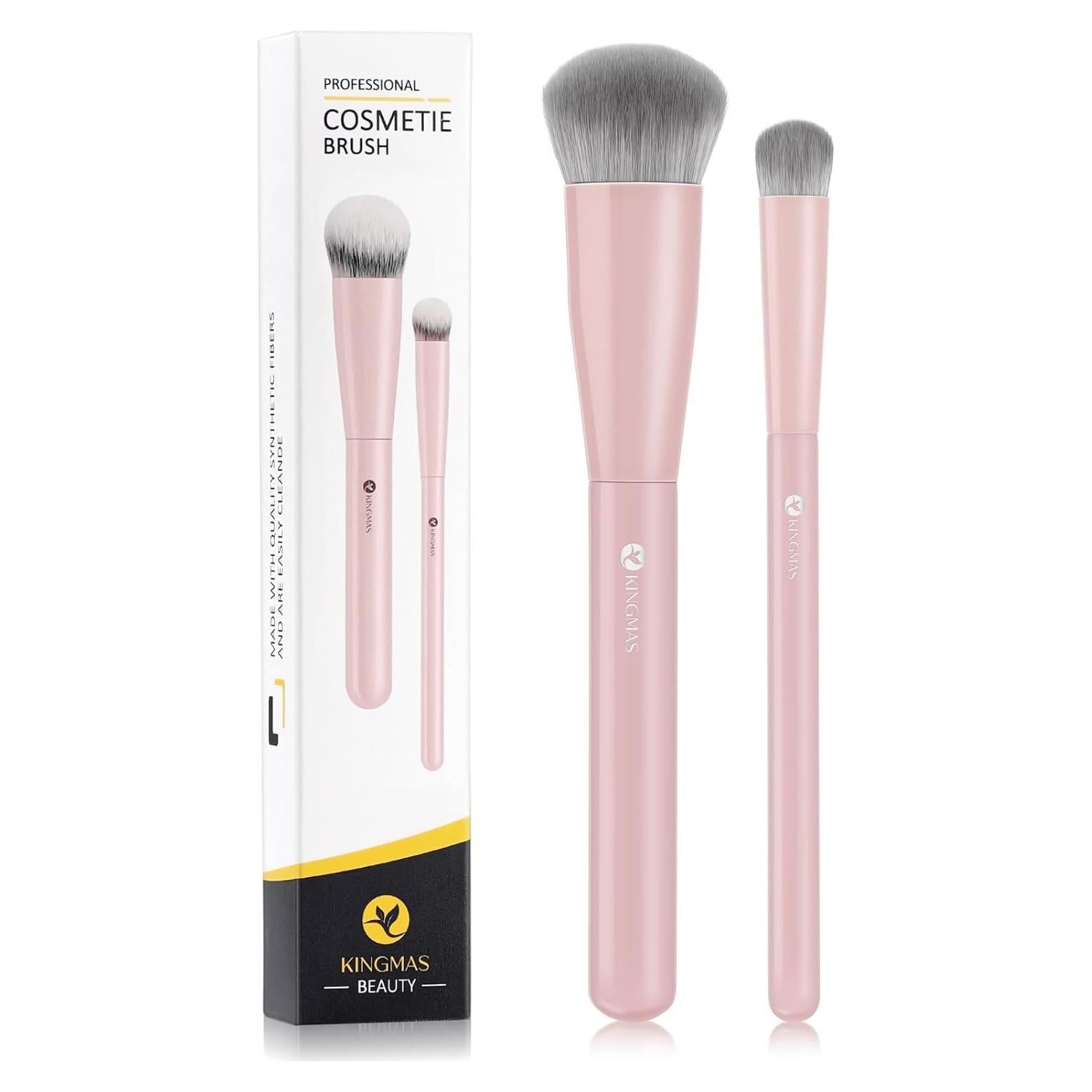 Brochas de Maquillaje Kabuki KINGMAS Rosa - Corrector Angulado