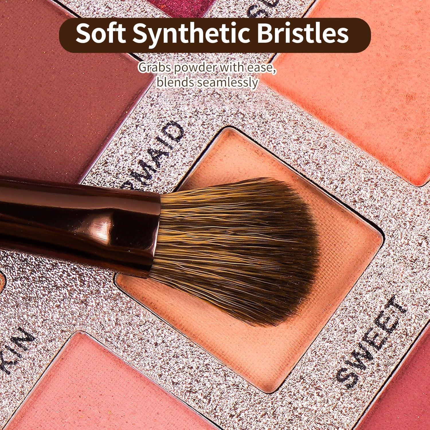 Set de 14 Brochas de Maquillaje MAANGE con Aluminio - Café Oscuro