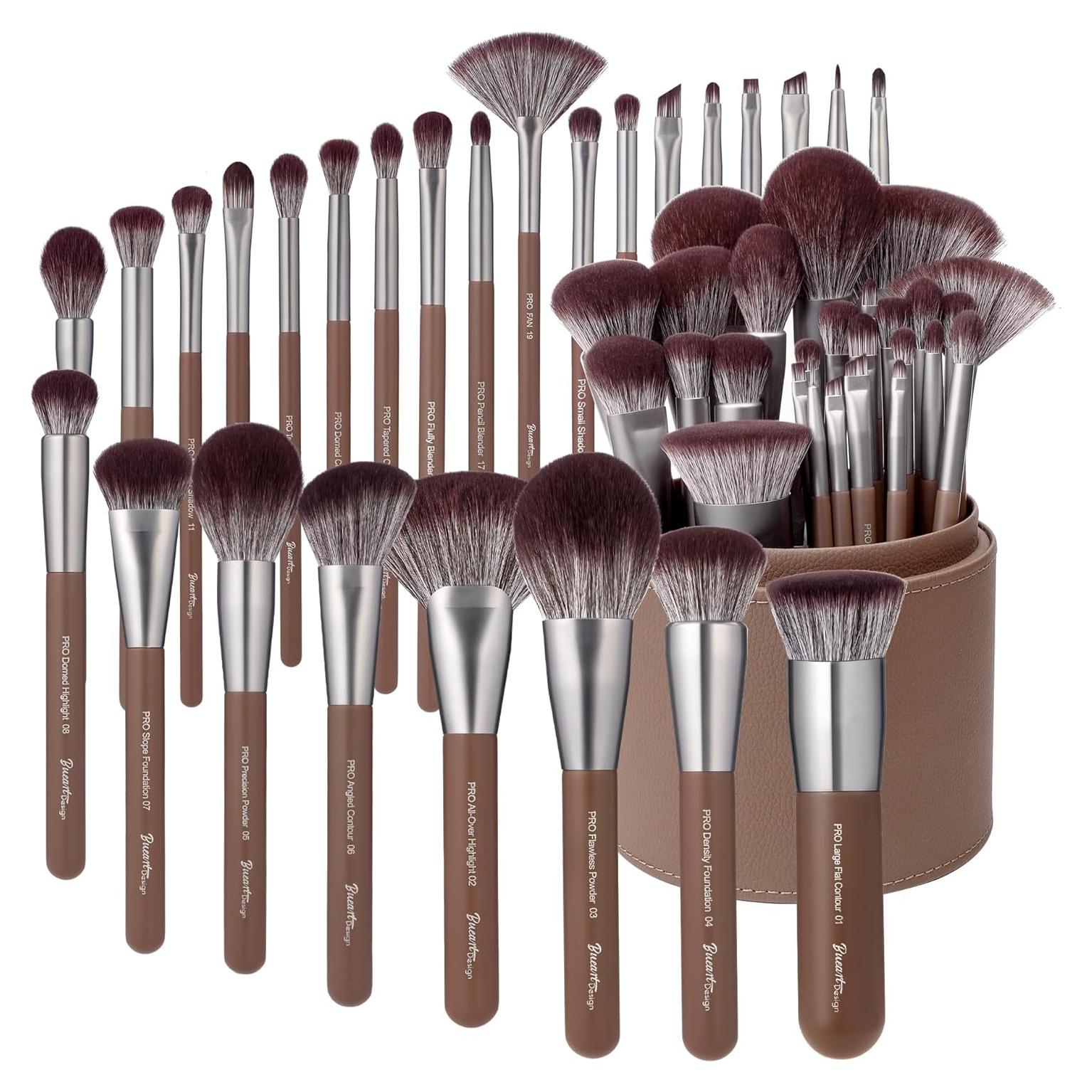 Conjunto de Brochas de Maquillaje Bueart 26 Piezas Chocolate