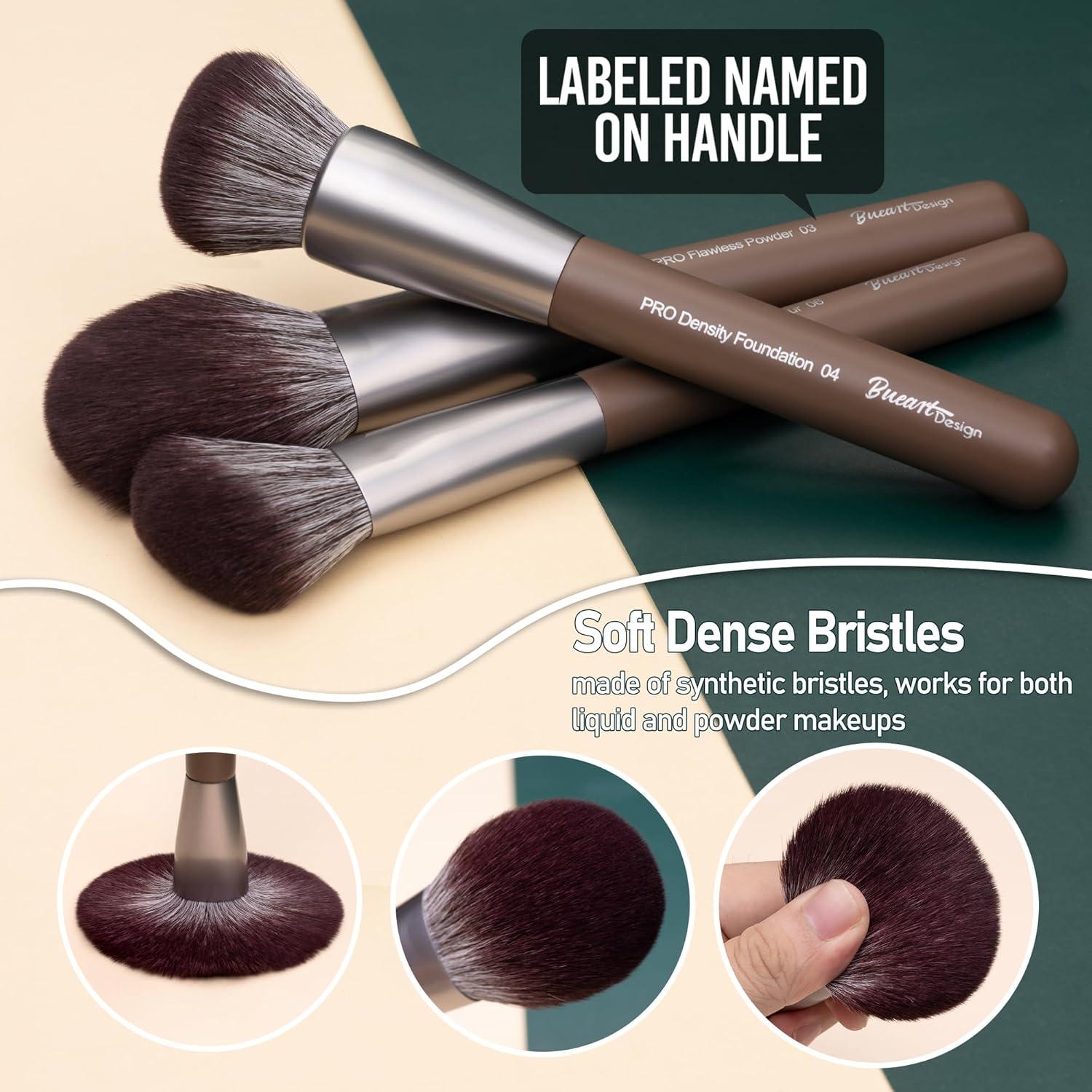 Conjunto de Brochas de Maquillaje Bueart 26 Piezas Chocolate