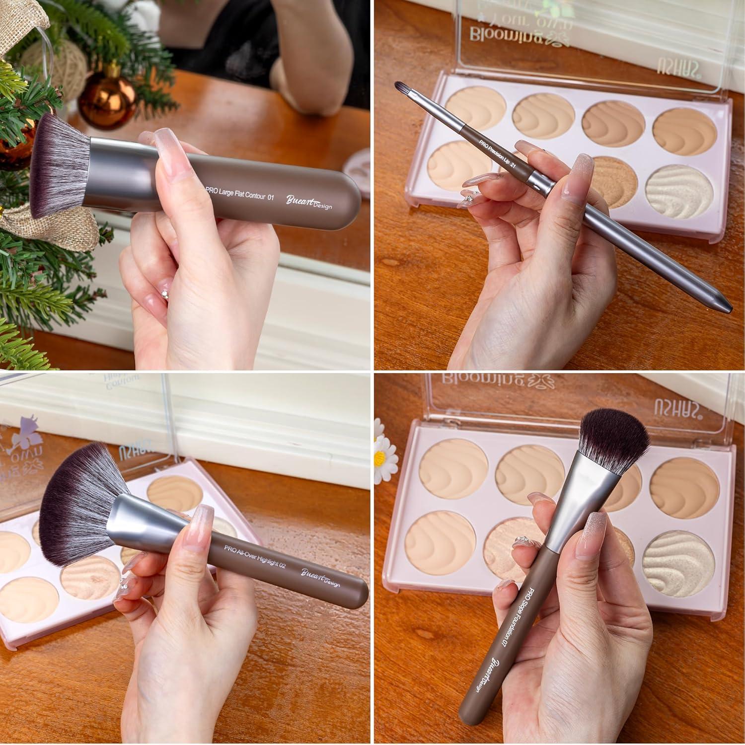 Conjunto de Brochas de Maquillaje Bueart 26 Piezas Chocolate