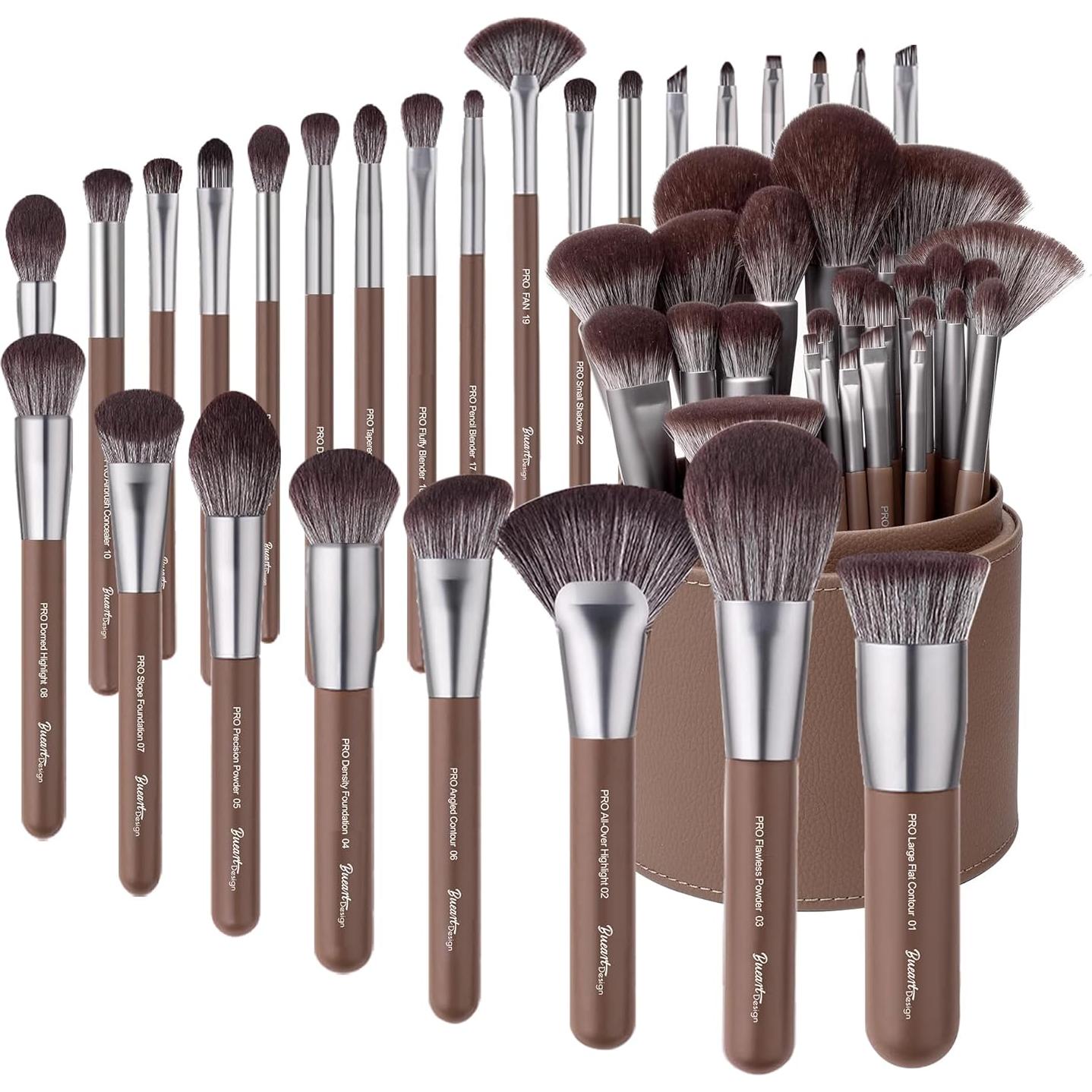 Conjunto de Brochas de Maquillaje Bueart 26 Piezas Chocolate