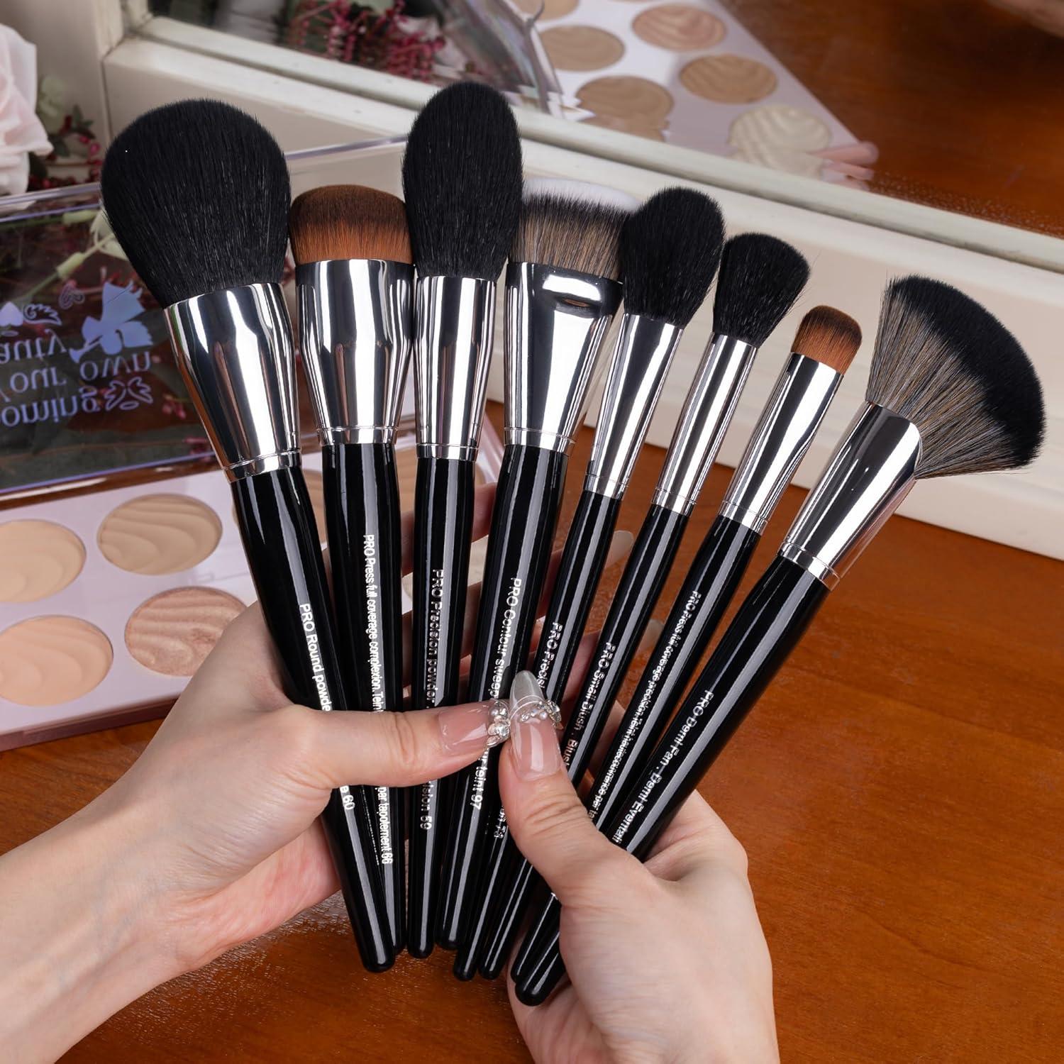 Juego de Brochas de Maquillaje Bueart Design 36 Piezas Pelo de Cabra