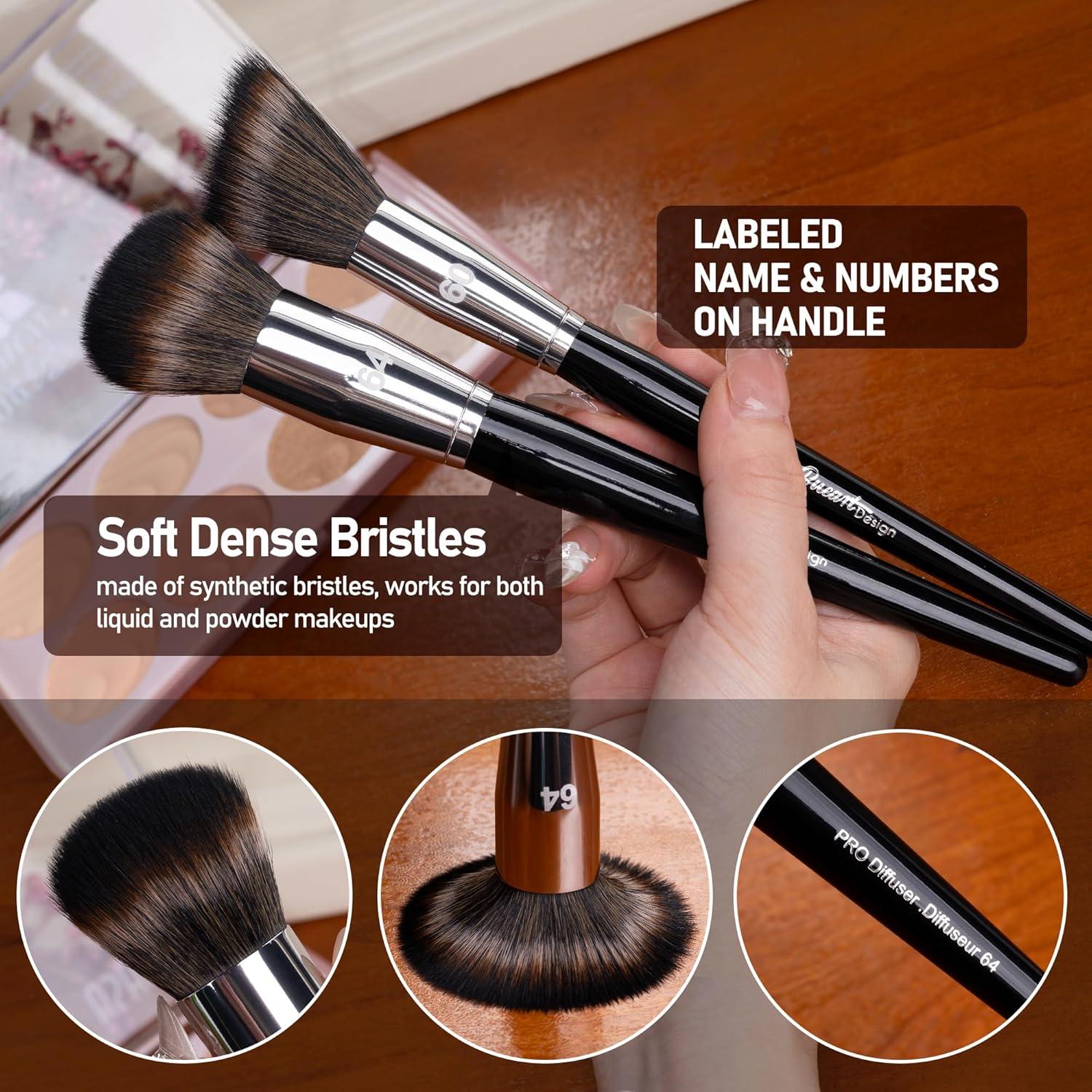 Juego de Brochas de Maquillaje Bueart Design 36 Piezas Pelo de Cabra