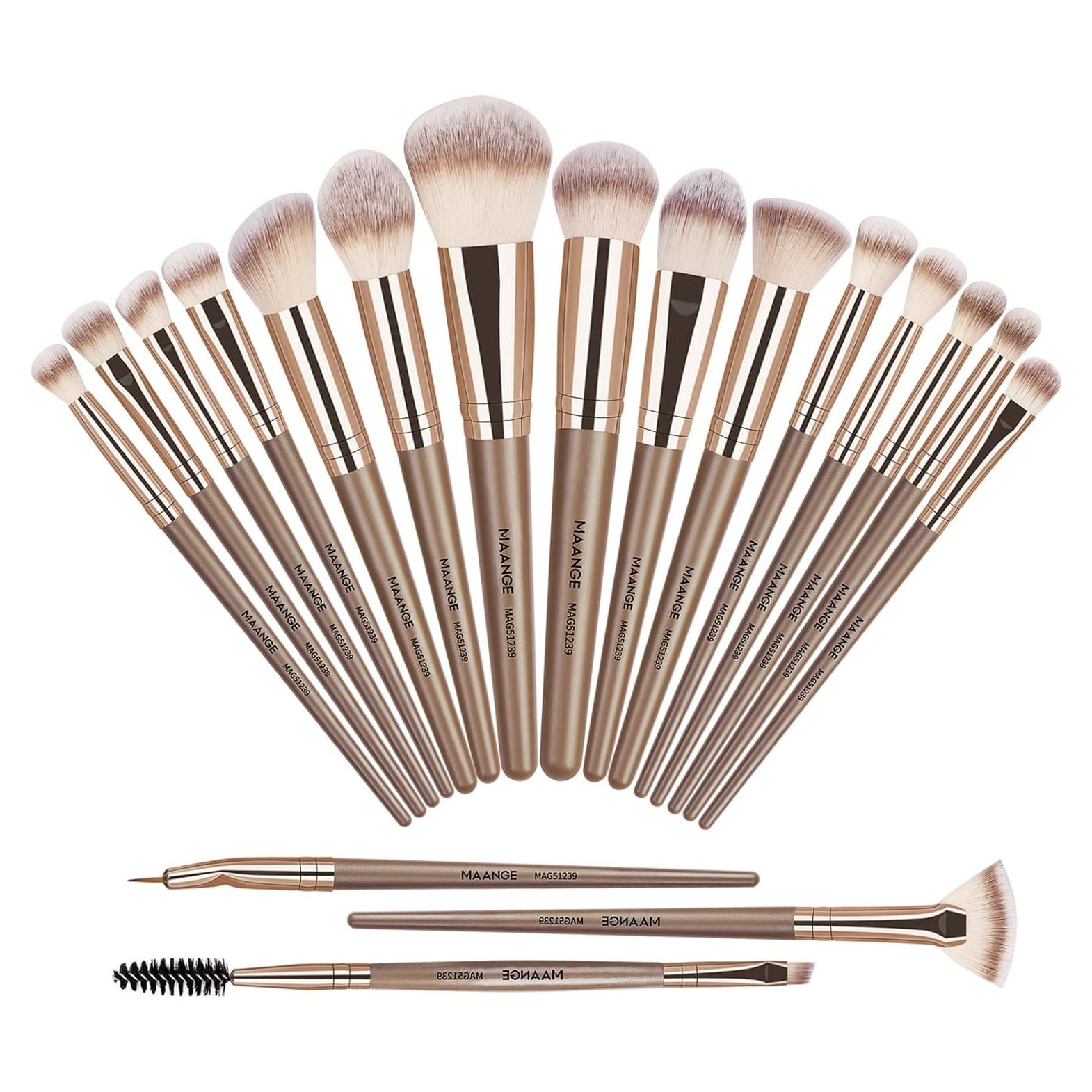 Conjunto de Pinceles de Maquillaje MAANGE 18 Pcs Sintéticos