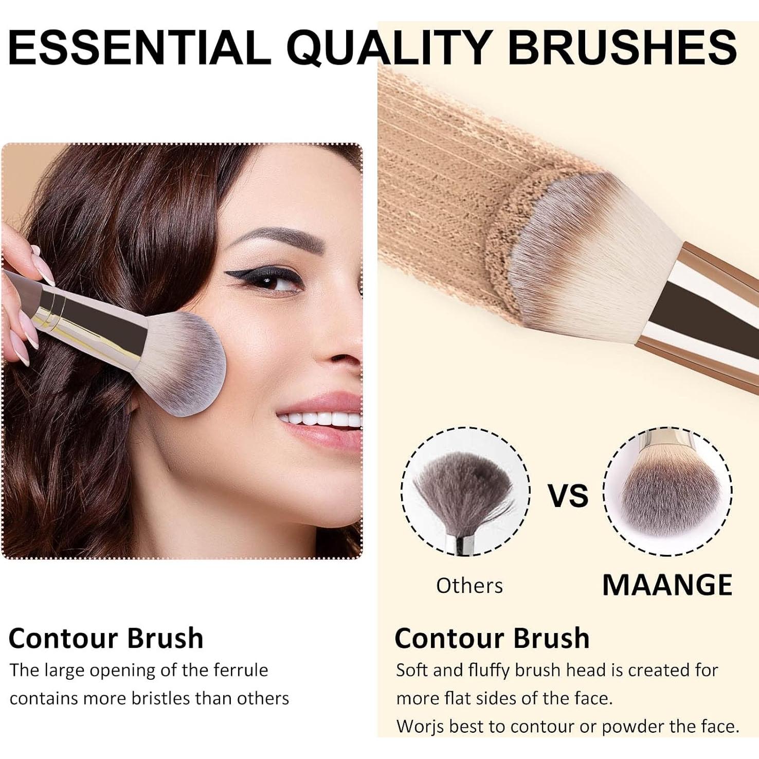 Conjunto de Pinceles de Maquillaje MAANGE 18 Pcs Sintéticos