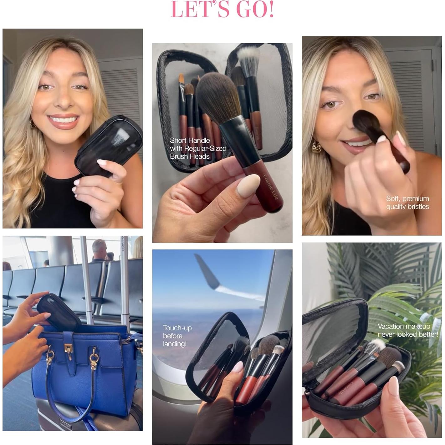 Juego de Brochas de Maquillaje Mini Cosme Life - 9 Piezas